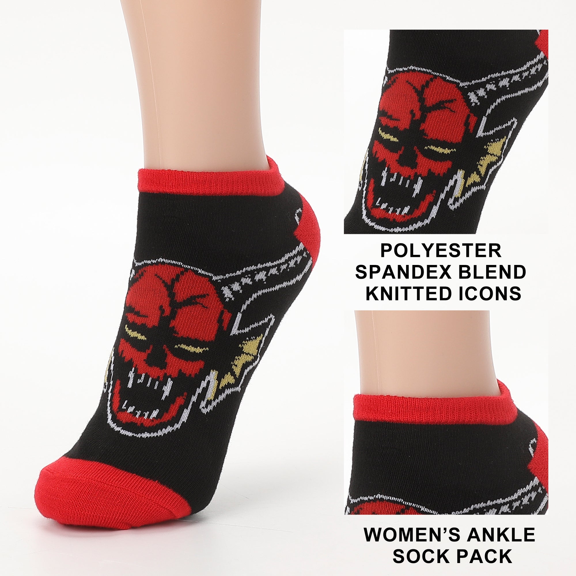 Stranger Things Monsters Women's 5-Pair Pack Ankle Socks