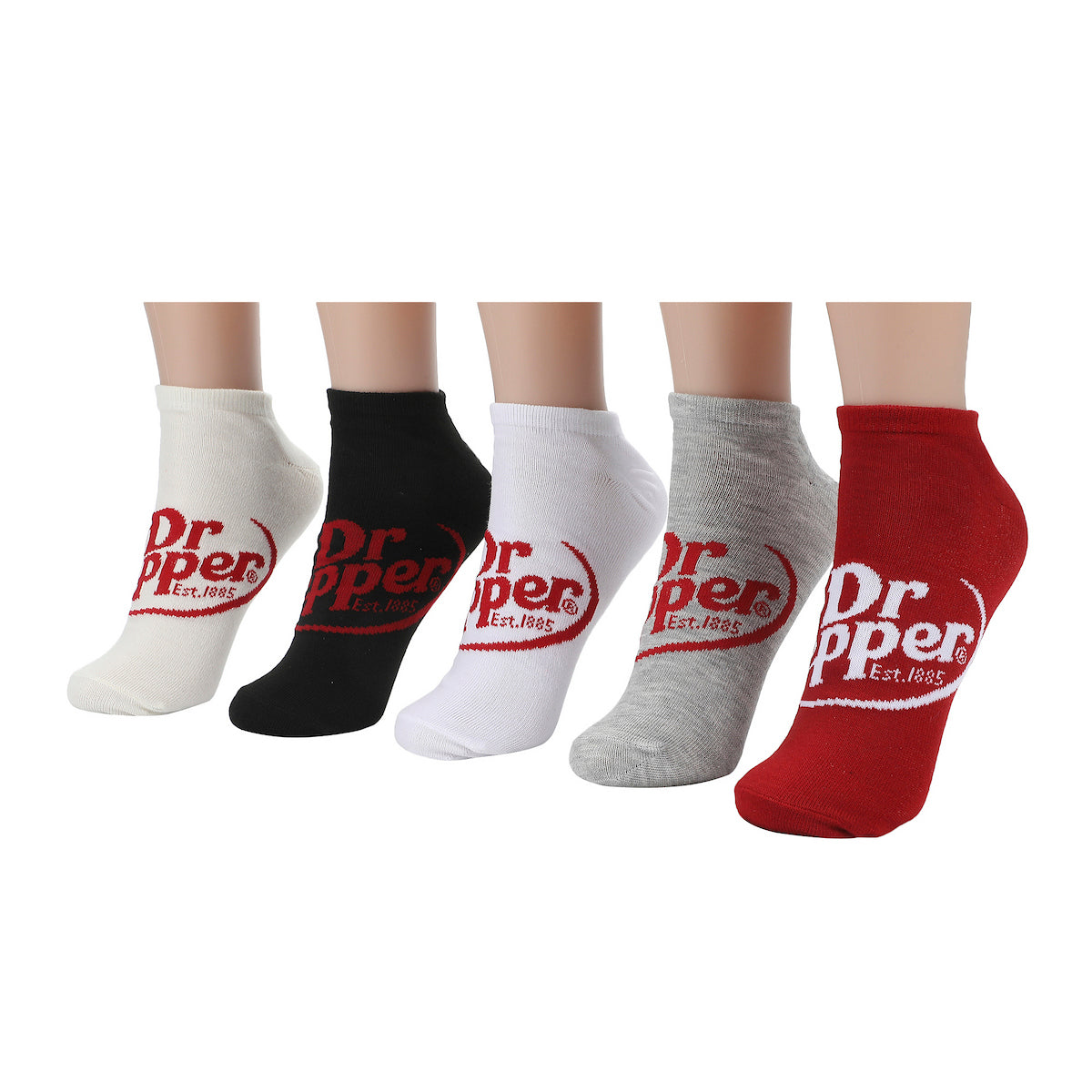 Dr Pepper Logo Women's 5-Pair Pack Ankle Socks