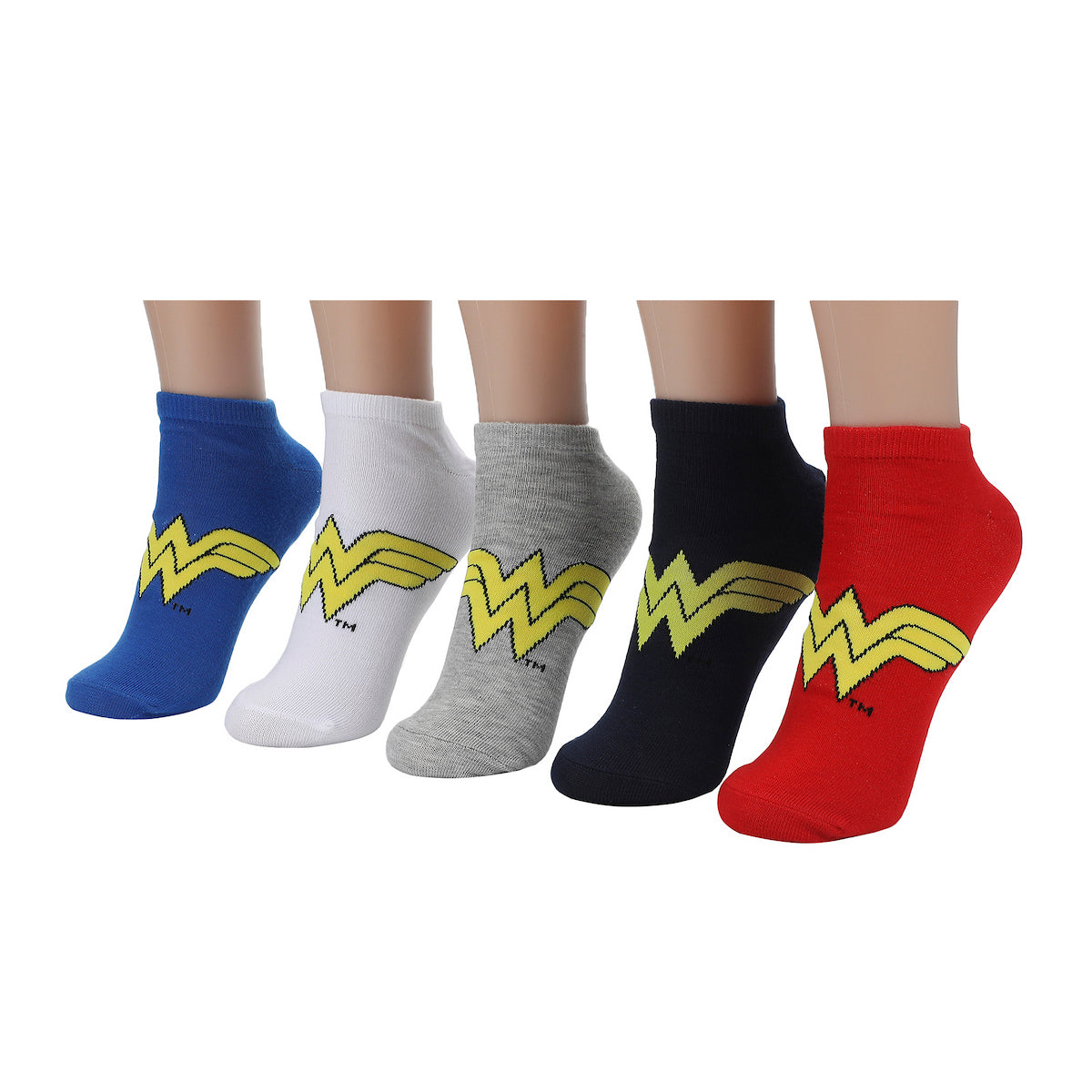 Wonder Woman Logo Women's 5-Pair Pack Ankle Socks