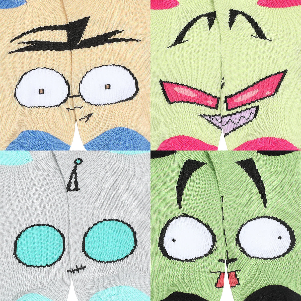 Invader Zim Character Art Face Ankle Socks 5 Pack for Women