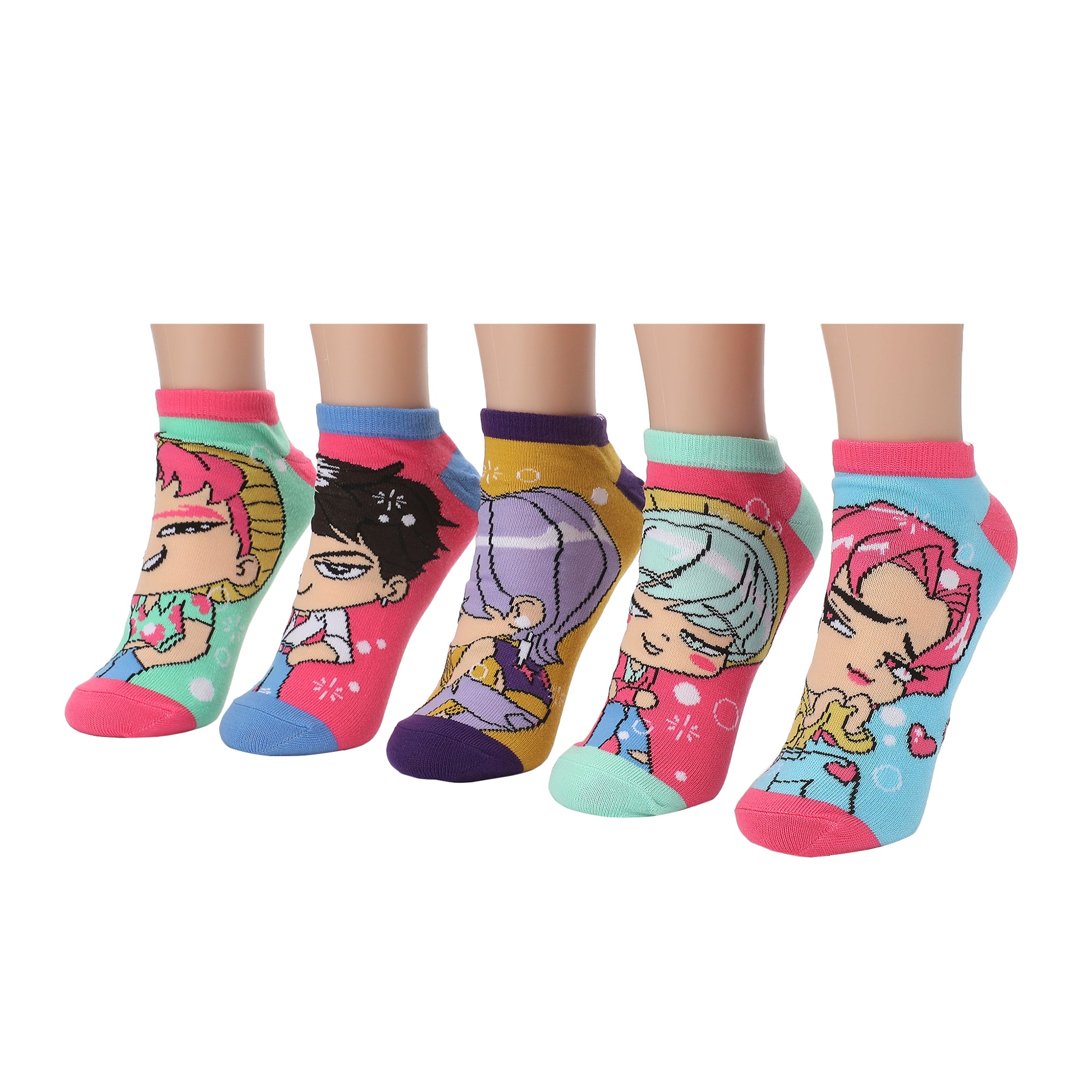KPop Demon Hunters Saja Boys 5-Pair Pack Ankle Socks