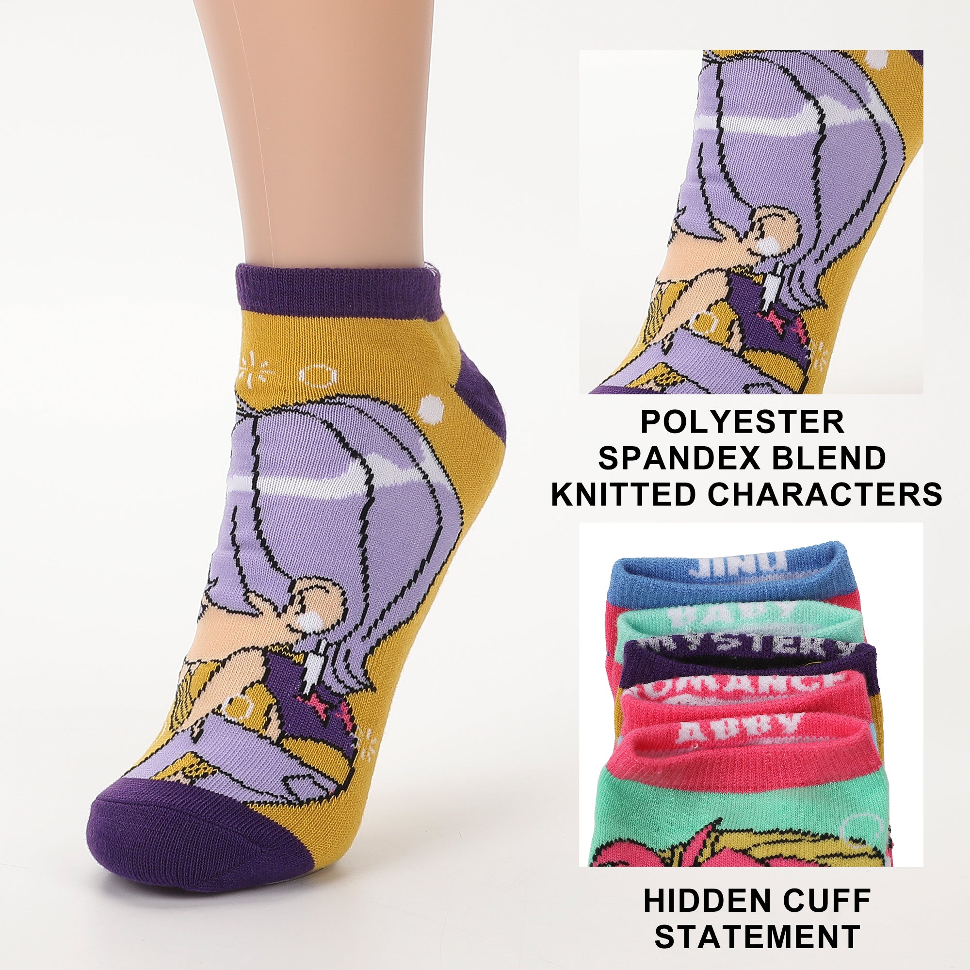 KPop Demon Hunters Saja Boys 5-Pair Pack Ankle Socks