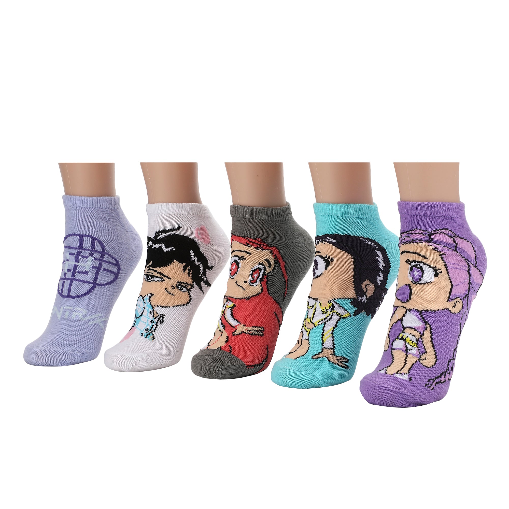 KPop Demon Hunters Hunter/X & Derpy 5-Pair Pack Ladies Casual Crew Socks