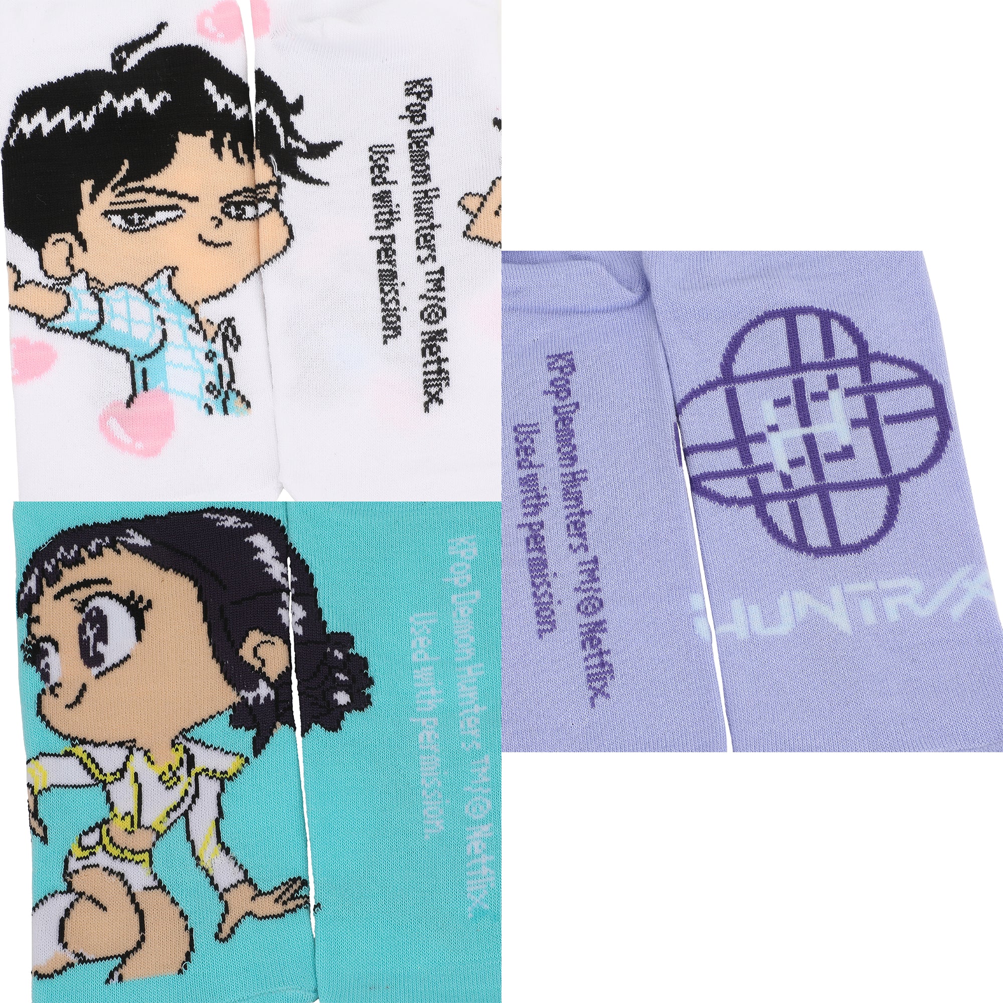 KPop Demon Hunters Hunter/X & Derpy 5-Pair Pack Casual Crew Socks