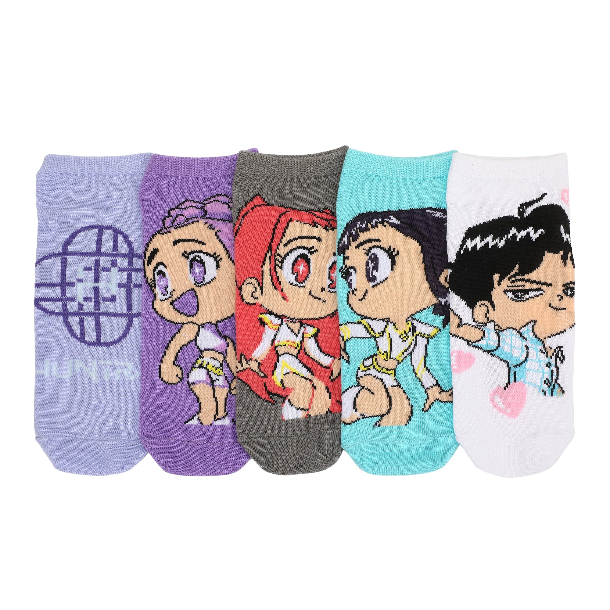 KPop Demon Hunters Hunter/X & Derpy 5-Pair Pack Ladies Casual Crew Socks