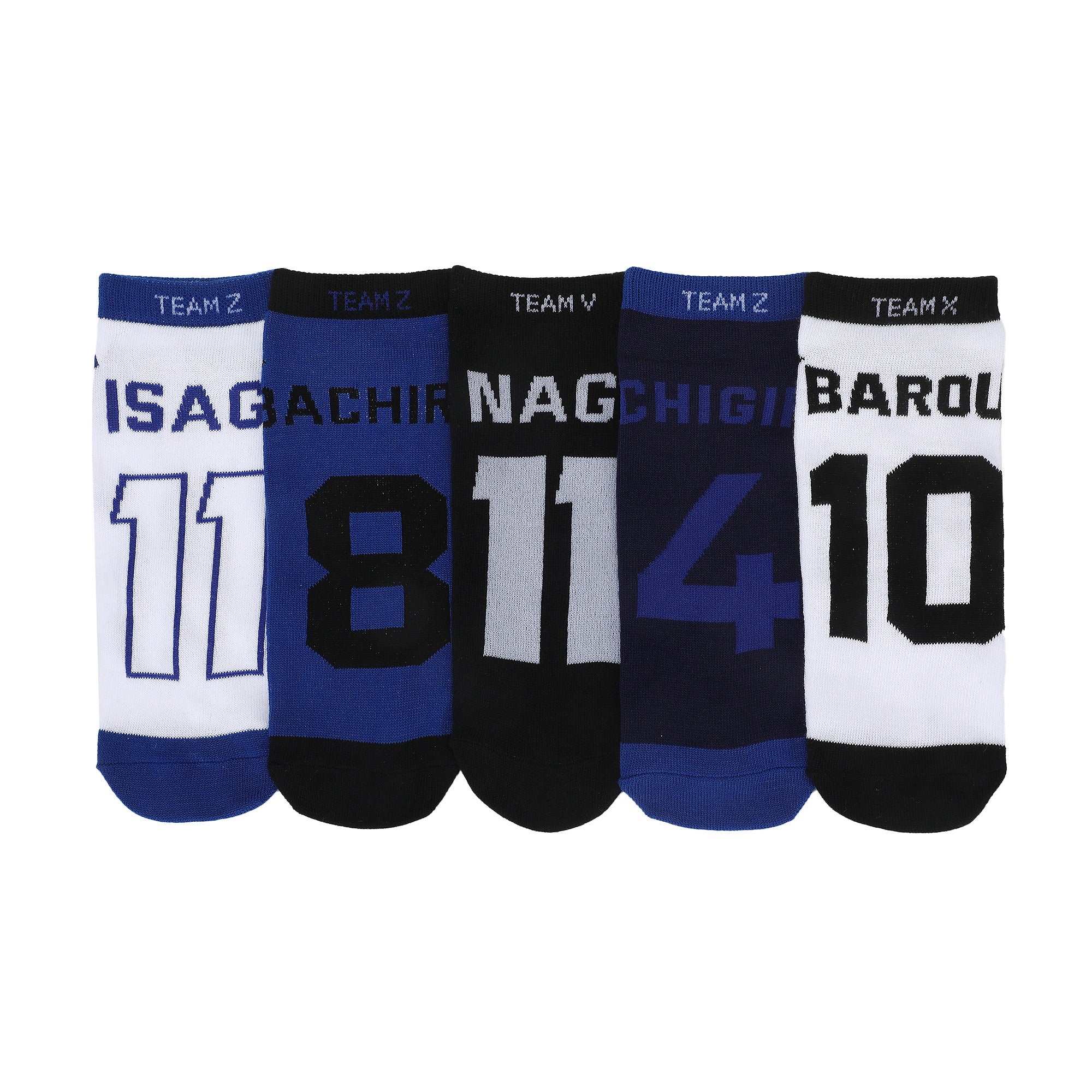 Blue Lock Manga Team Numbers Women’s 5-Pair Pack Ankle Socks