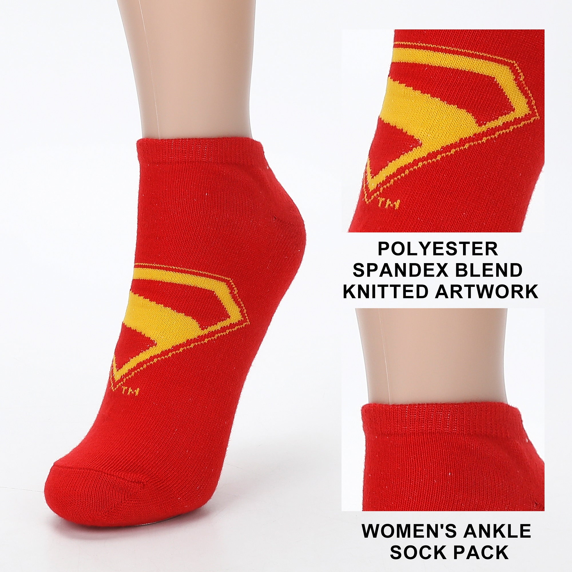 Supergirl Movie 2026 Logo Women’s 5-Pair Pack Ankle Socks