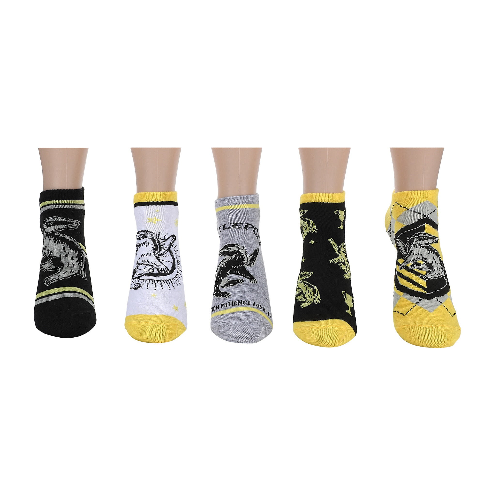 Harry Potter Hufflepuff Badgers Women’s 5-Pair Pack Ankle Socks