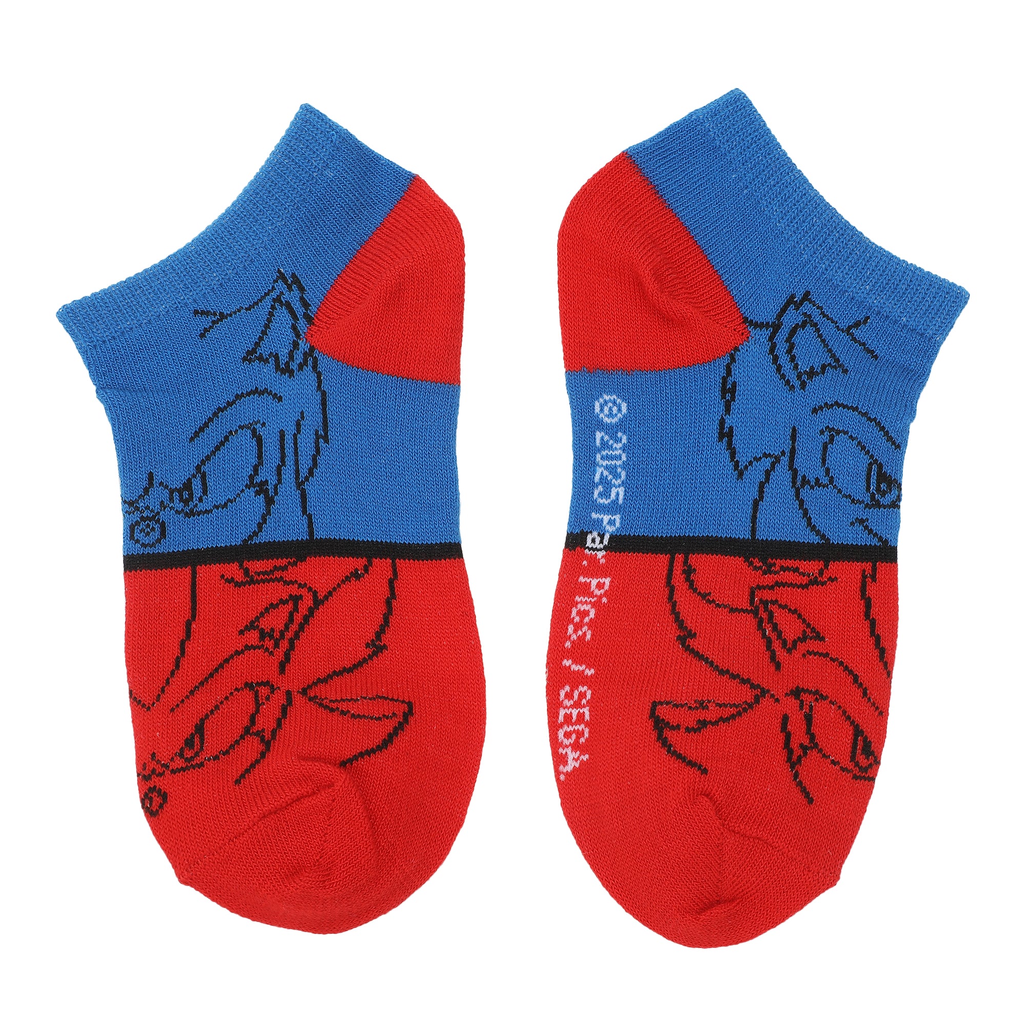 Sonic The Hedgehog Character Art Youth 6-Pair Ankle Socks
