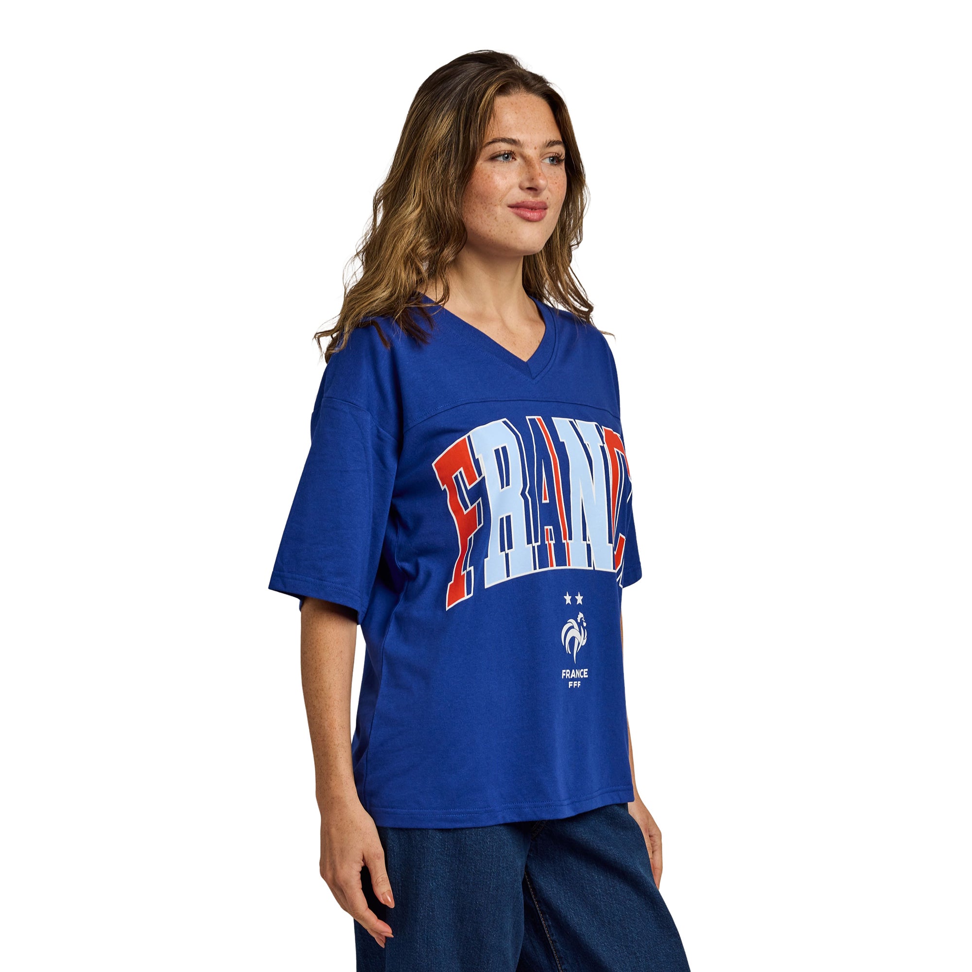 France Soccer Federation France Logo Women’s Blue Crew Neck Short Sleeve T-shirt
