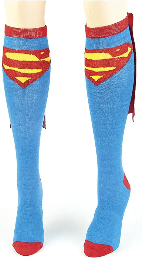 Superman Logo Women's blue Knee High Cape Socks for Women