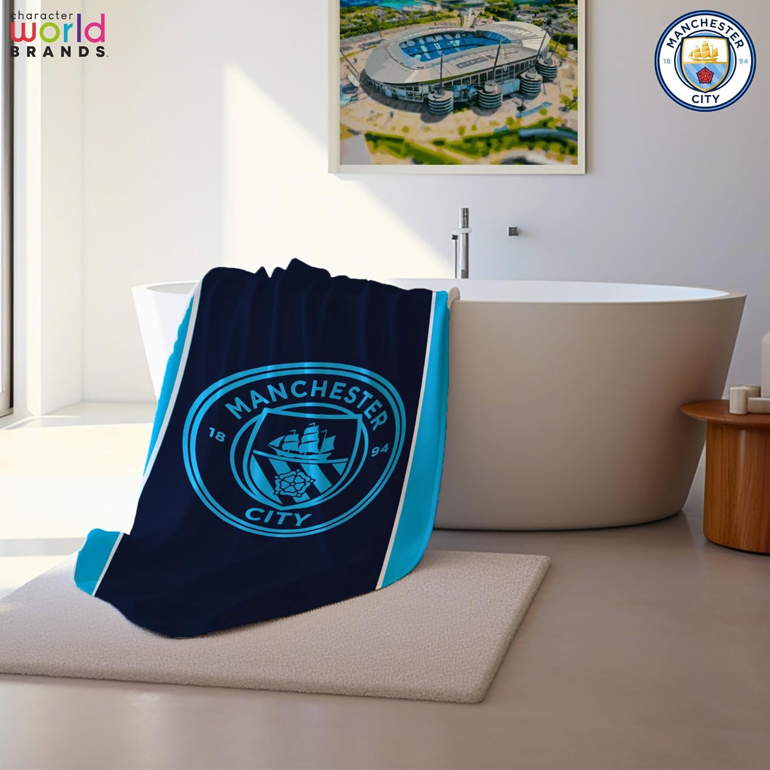 Manchester City FC Character World Official Towel (30 x 60 Inches)