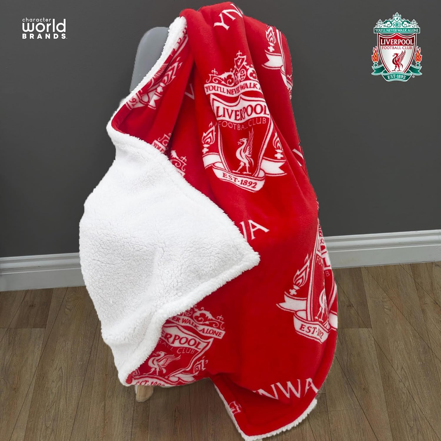 Liverpool FC YNWA Official Red Throw Blanket