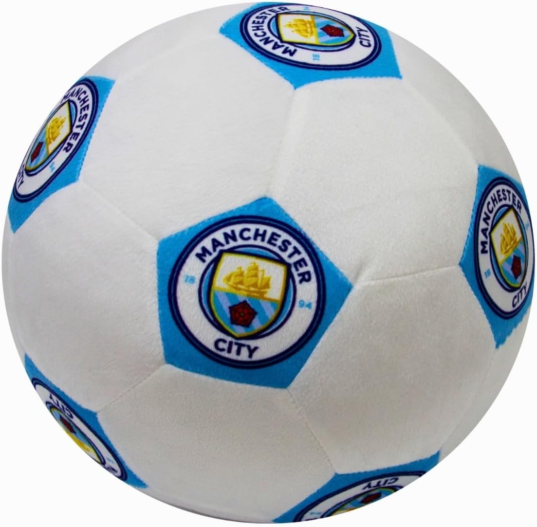 Manchester City FC Official Ball Shaped Football Design Blue Cushion