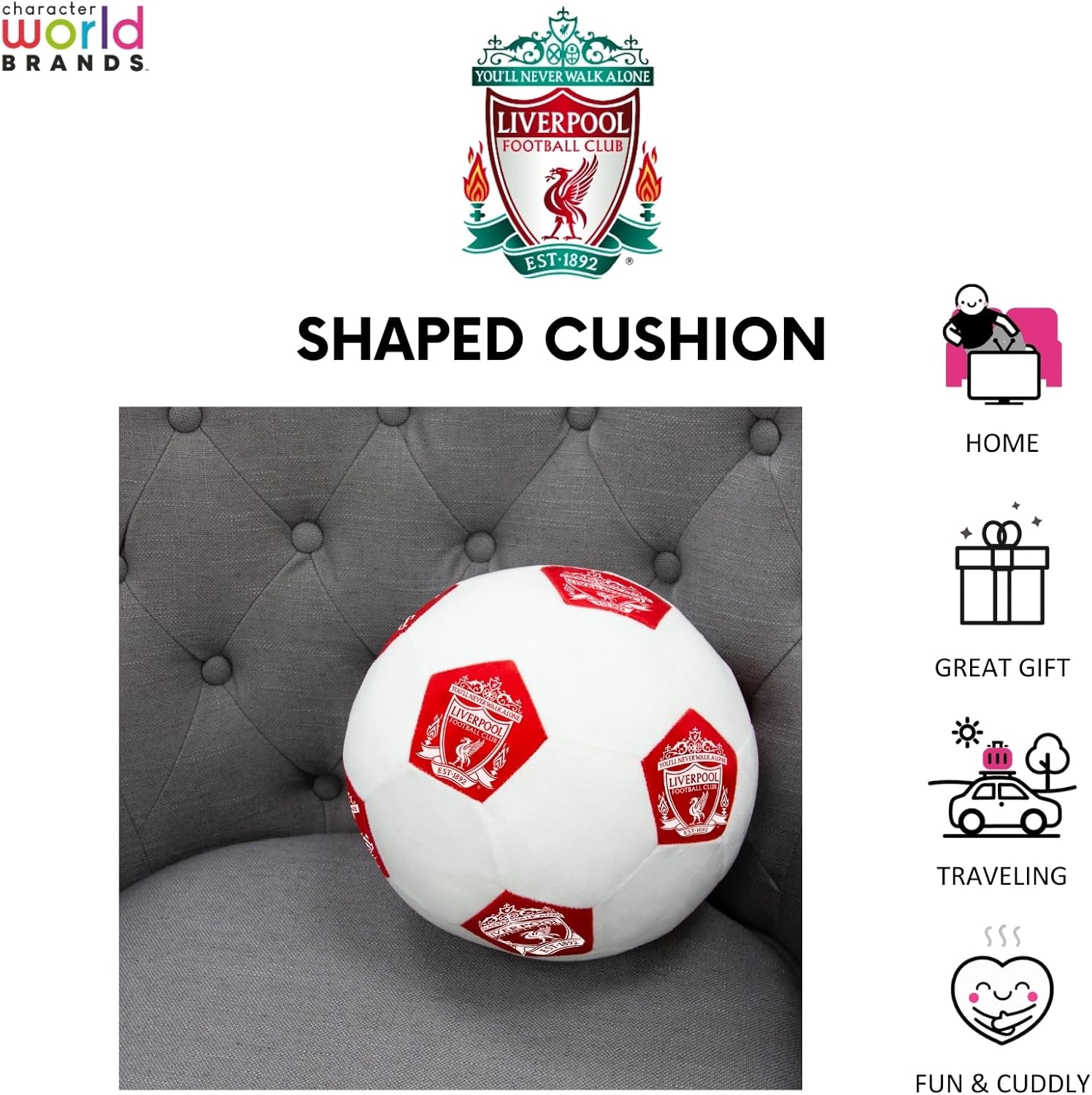 Liverpool Official 3D Ball Shaped Cushion