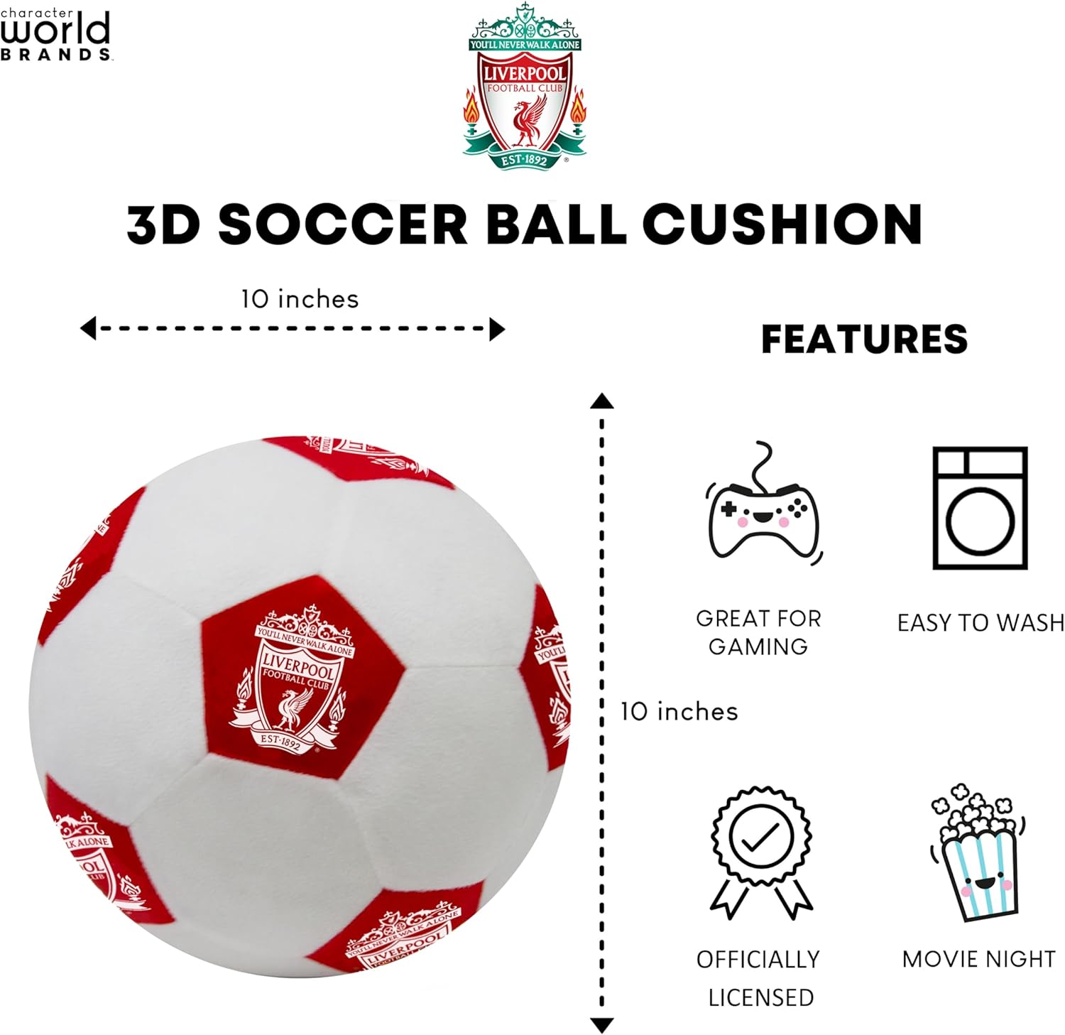 Liverpool Official 3D Ball Shaped Cushion