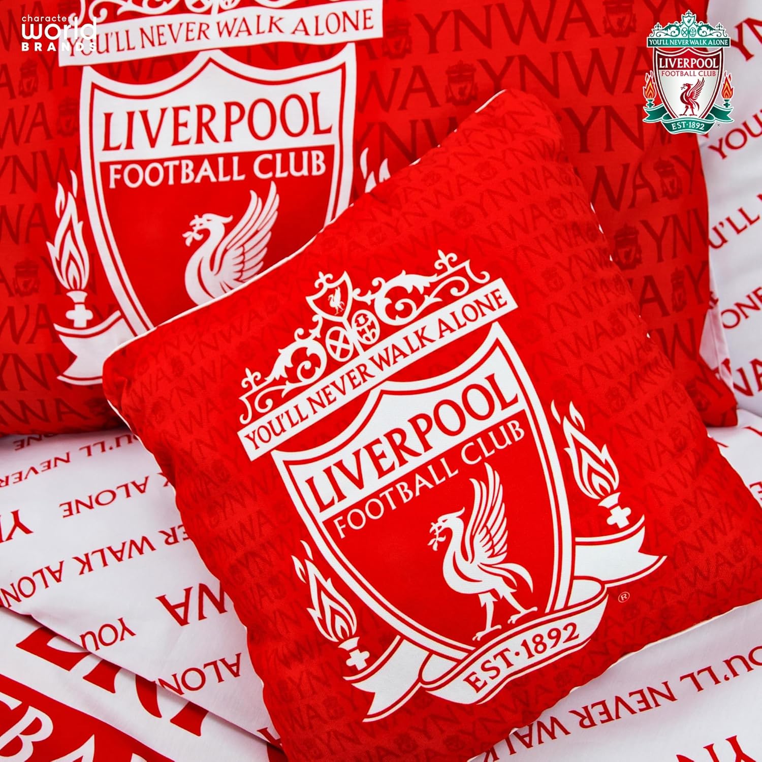 Liverpool FC Character World Official Reversible 2 Sided Red Cushion (16 x 16 Inches)