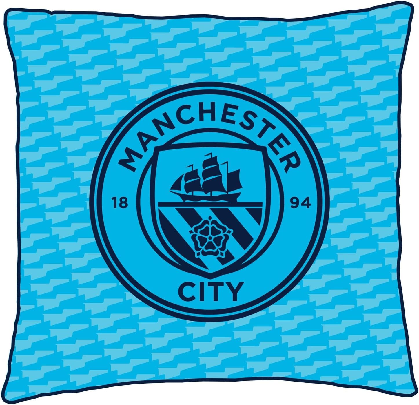 Manchester City FC Character World Official Blue Reversible 2 Sided Cushion (16 x 16 Inches)