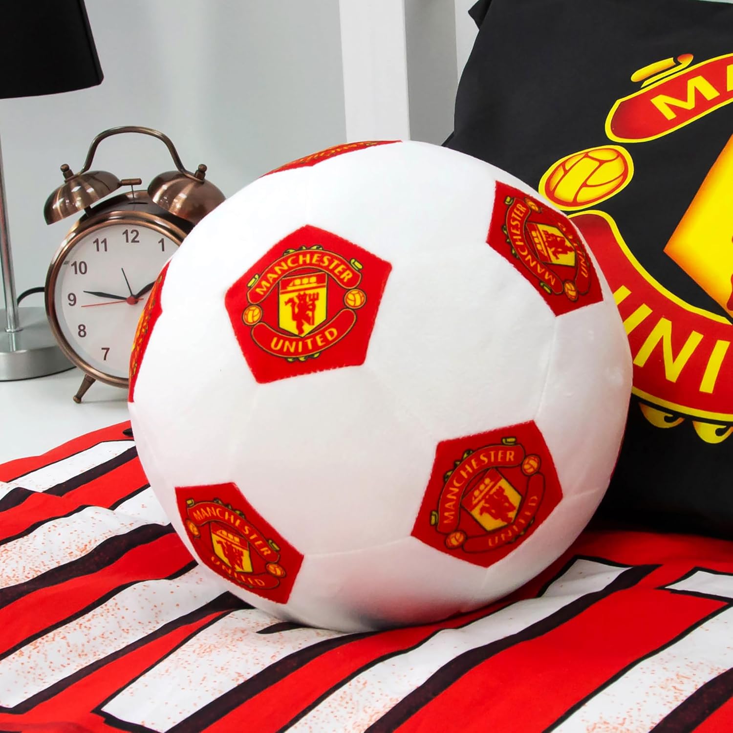 Manchester United FC 3D Fluffy Stuffed Toy Soccer Ball Cushion