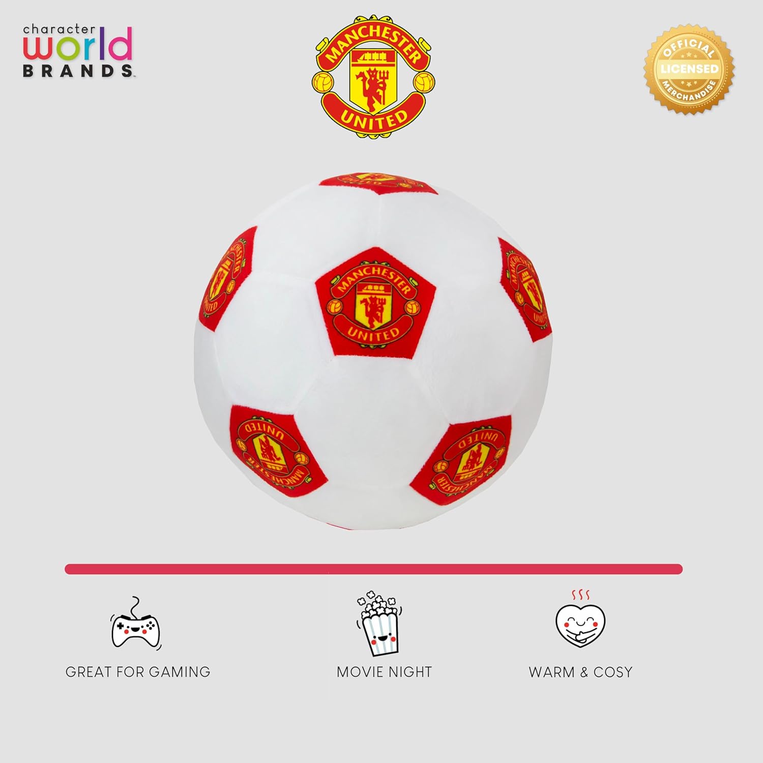 Manchester United FC 3D Fluffy Stuffed Toy Soccer Ball Cushion
