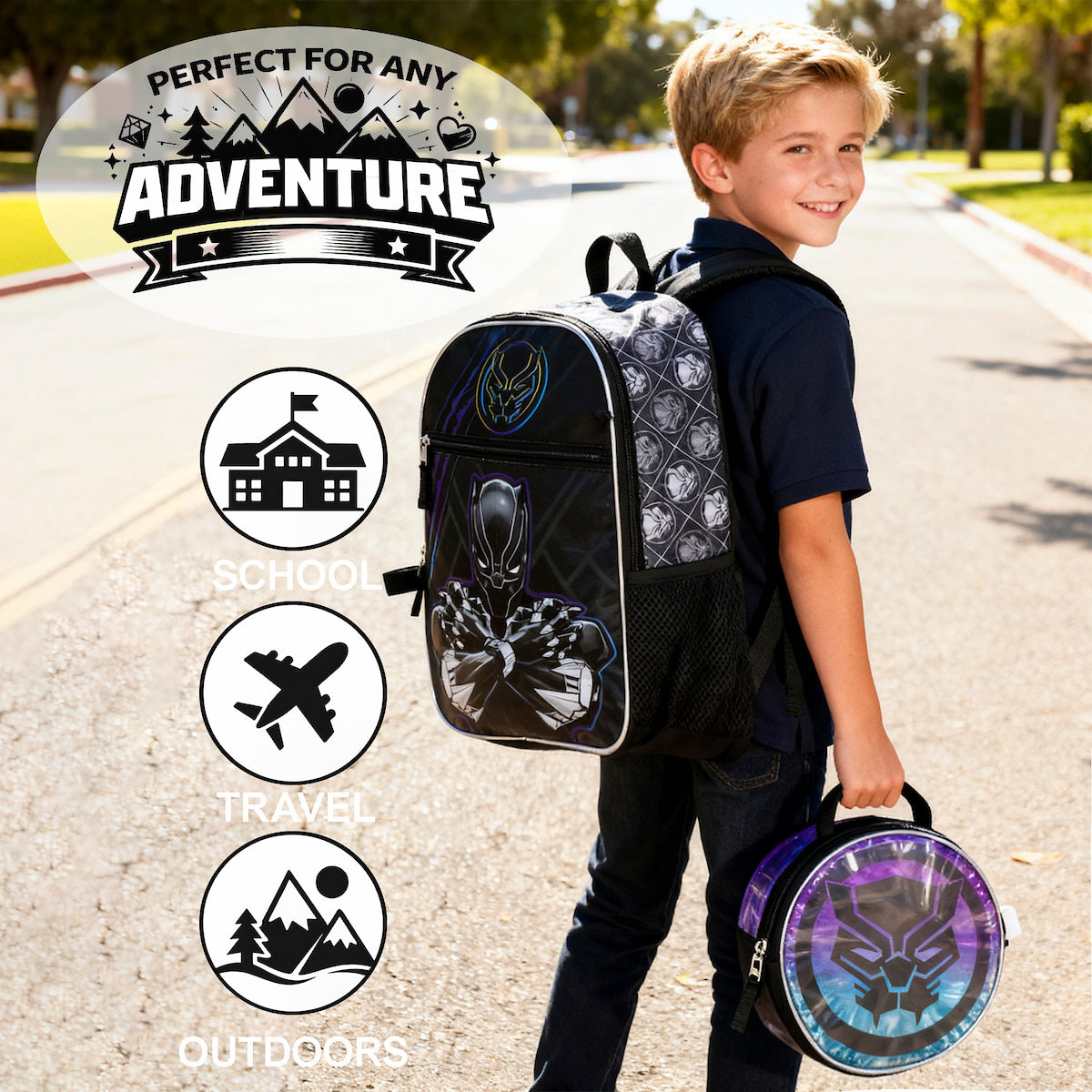 Marvel Comics Black Panther 5-Piece Backpack Set
