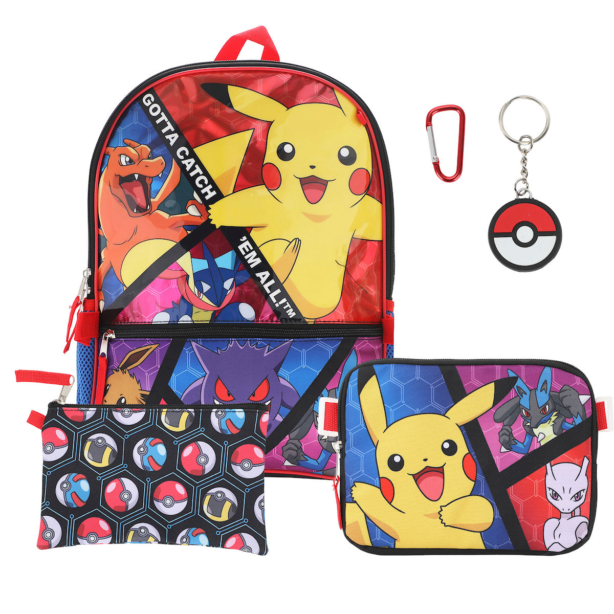 Pokemon Trainer Gotta Catch 'Em All Youth 5-Piece Backpack Set