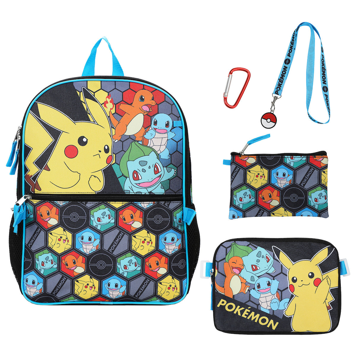 Pokemon Favorites 5-Piece 16” Backpack And Lunch Set For School & Travel