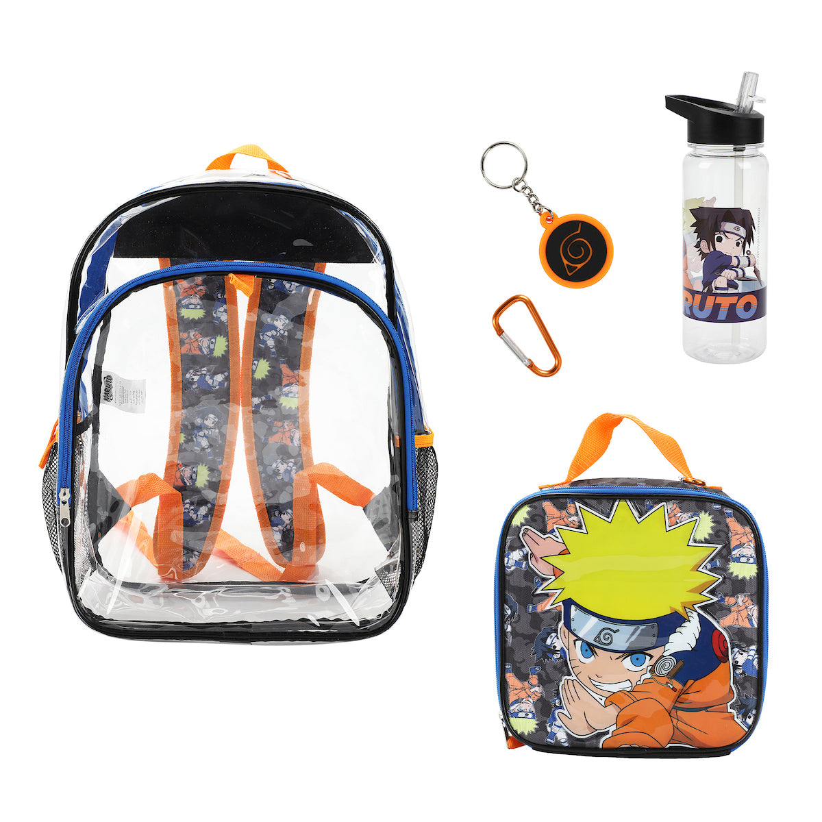 Naruto 5-Piece Backpack & Lunchbox Set With Water Bottle