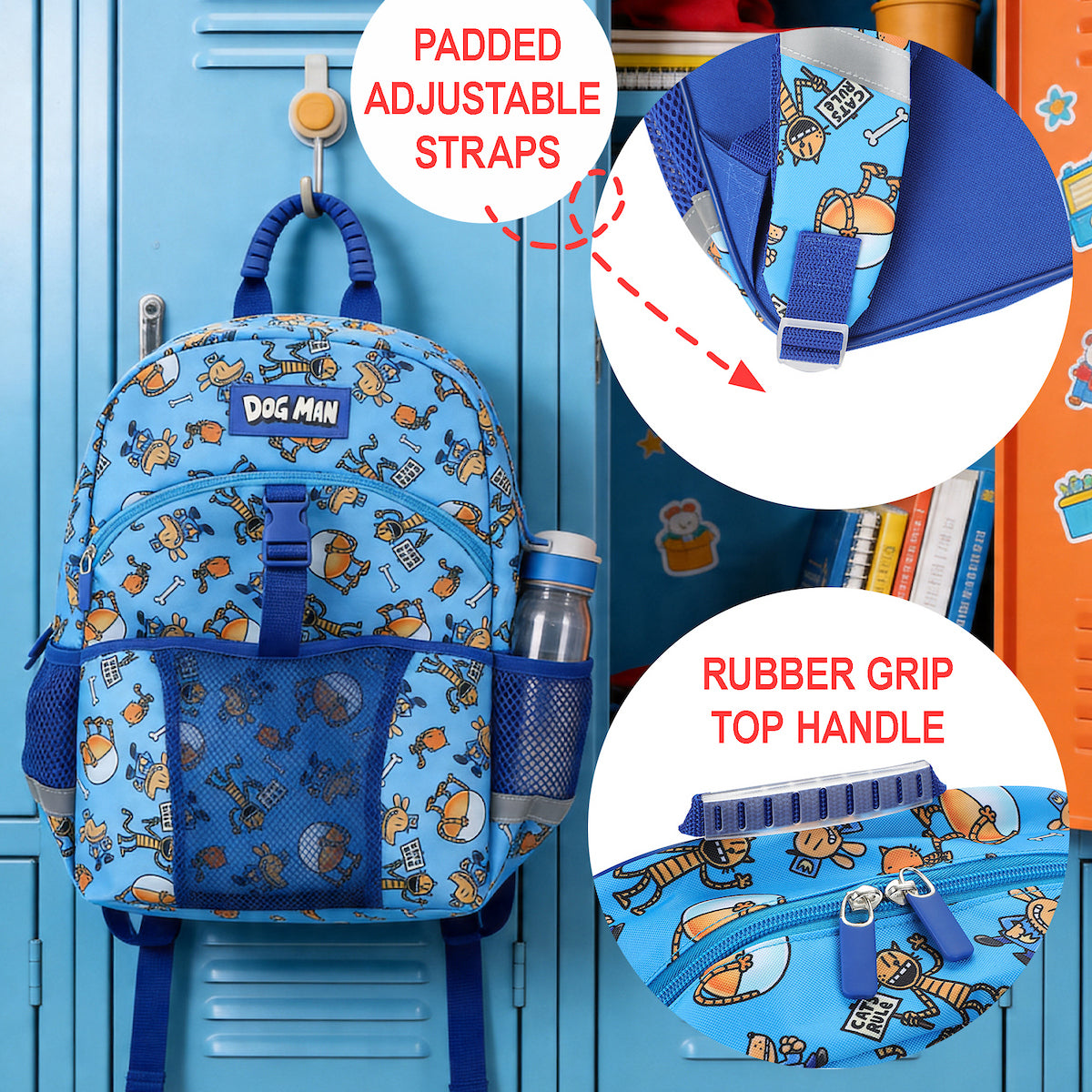 Dog Man 2-Piece 16" Youth Premium Backpack & Lunch Kit Set For School Boys and Girls