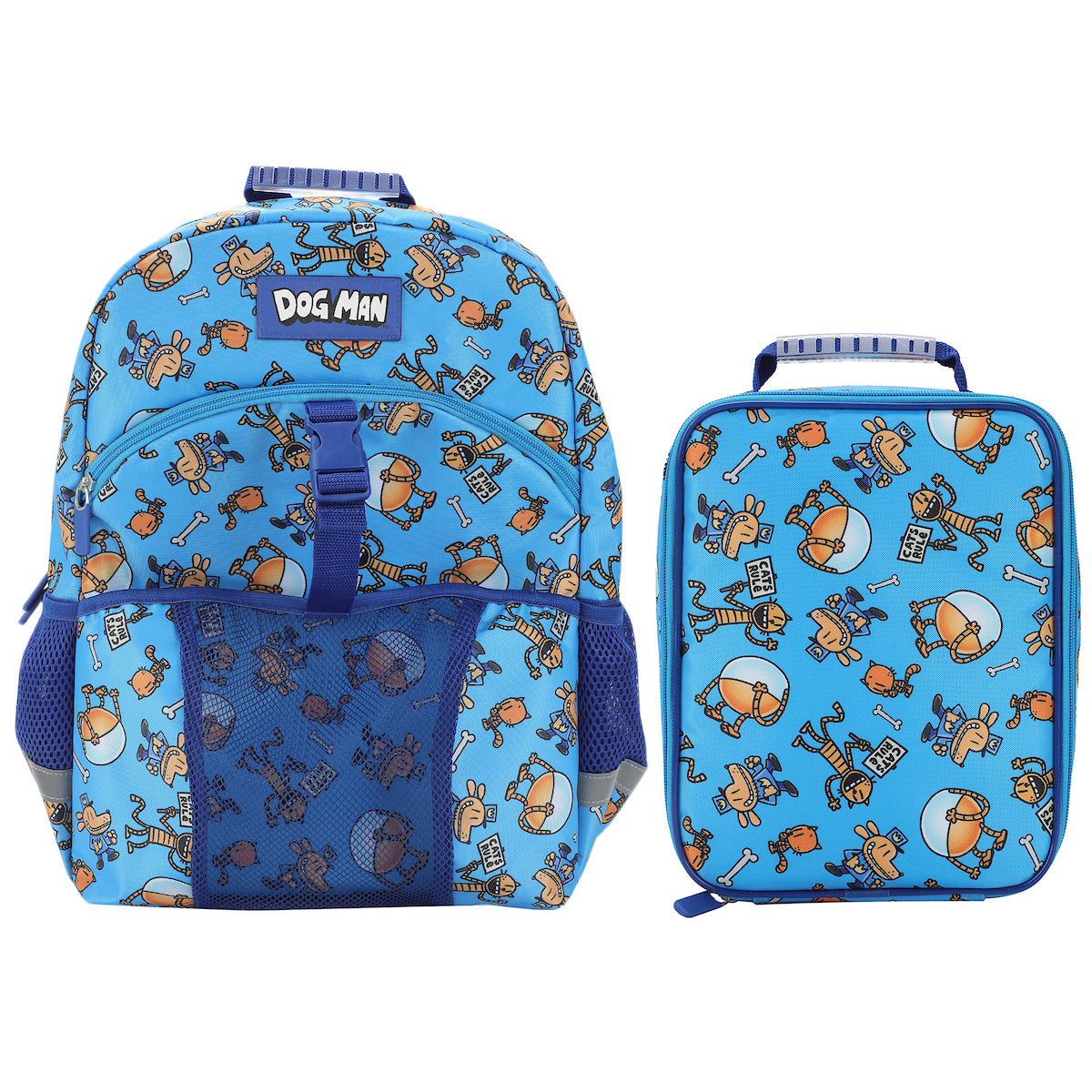 Dog Man 2-Piece 16" Youth Premium Backpack & Lunch Kit Set For School Boys and Girls