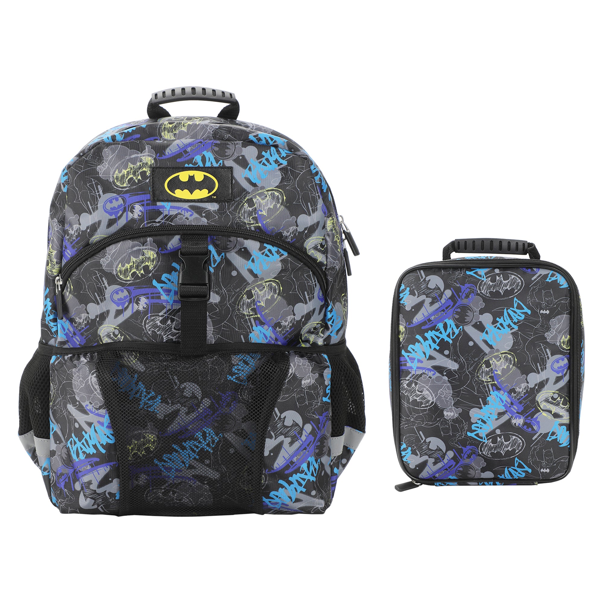 Batman 2-Piece 16" Premium Backpack & Lunch Kit Set for boys