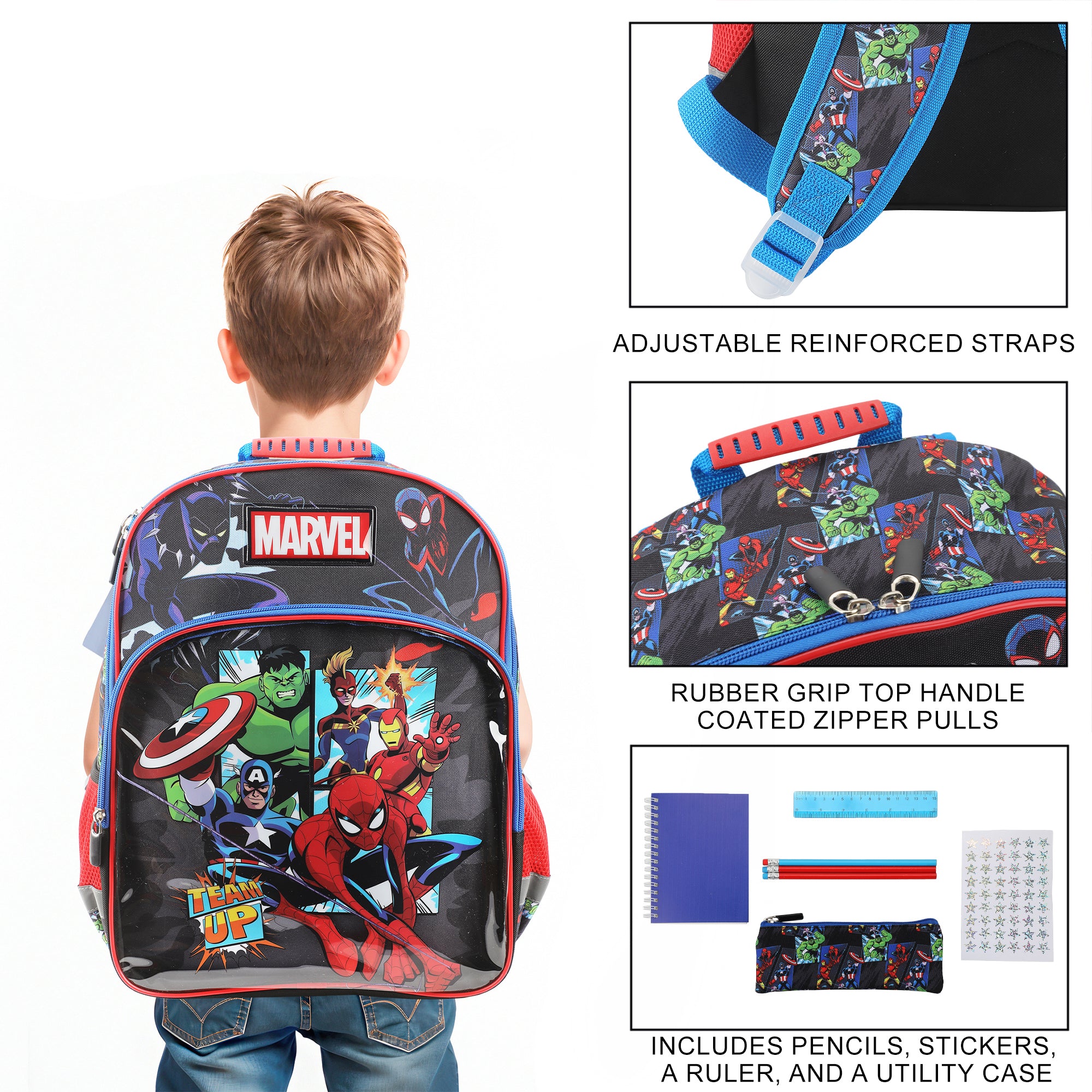 Marvel Avengers 5-Piece 16" Backpack & Stationery Value Set