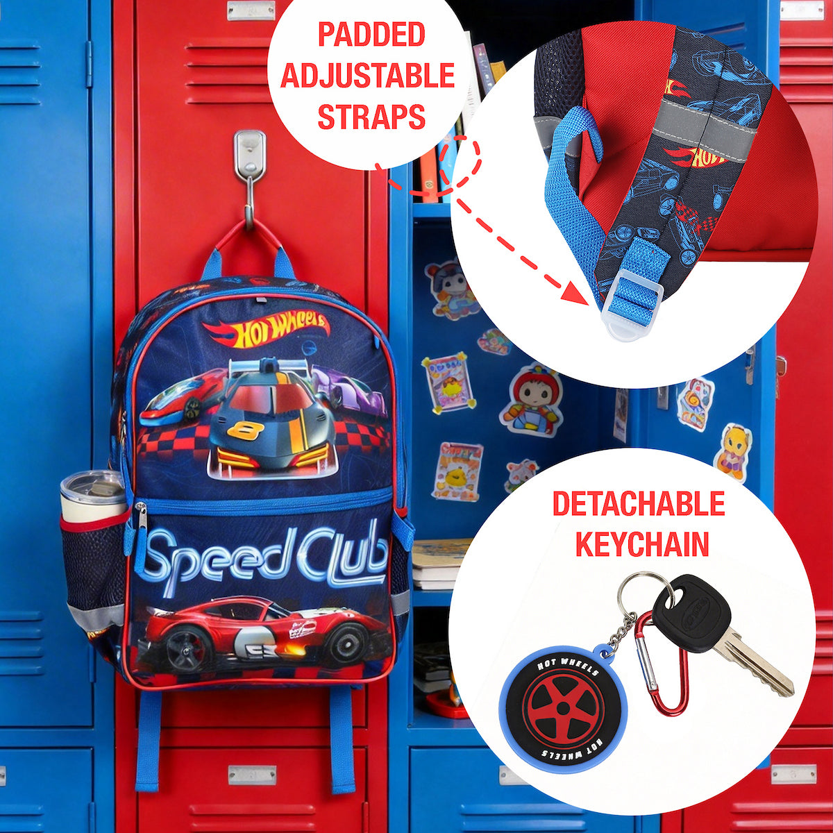 Hot Wheels 5-Piece 16” Backpack And Lunch Set For School & Travel
