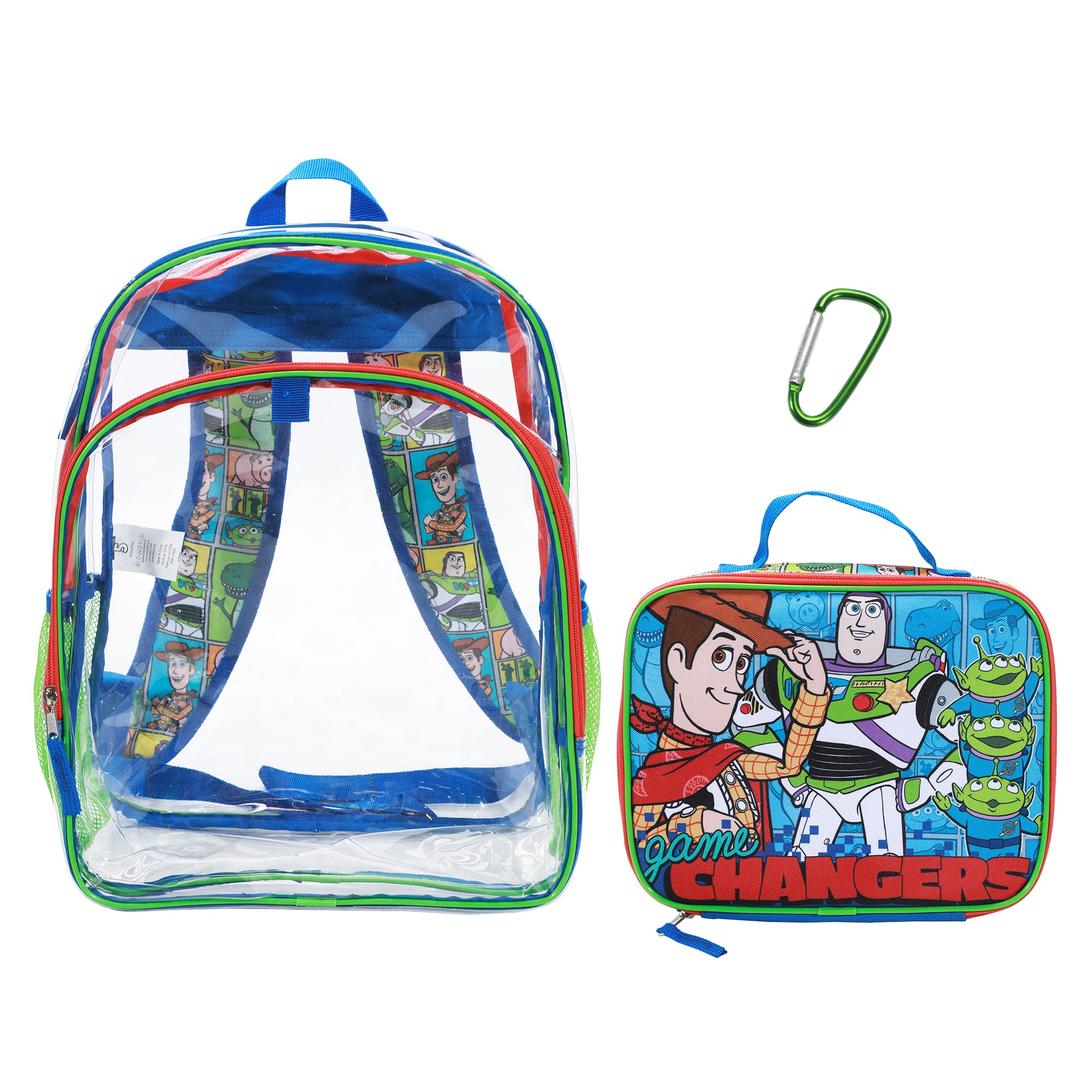 Toy Story "Changers" 2-Piece 16" Kids Clear Backpack & Lunch Box Set For School And Travel