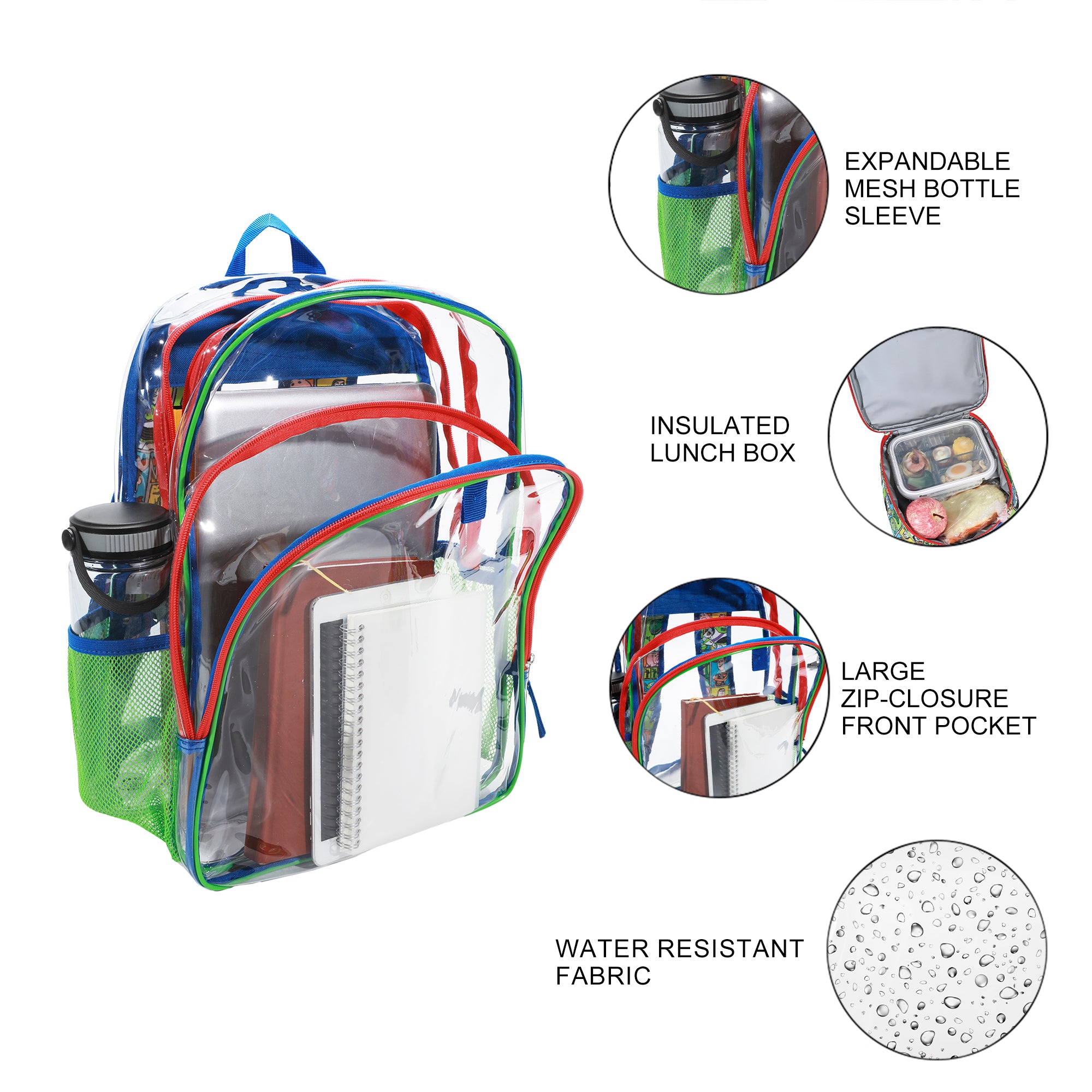 Toy Story "Changers" 2-Piece 16" Kids Clear Backpack & Lunch Box Set For School And Travel