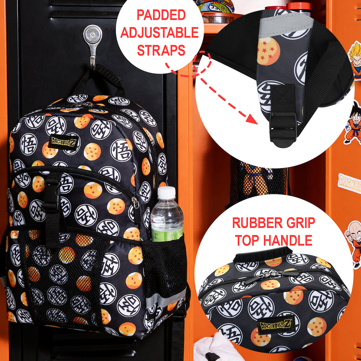Dragon Ball Z All-Over Print 16" Kids Backpack & Lunch Box Set For School And Travel