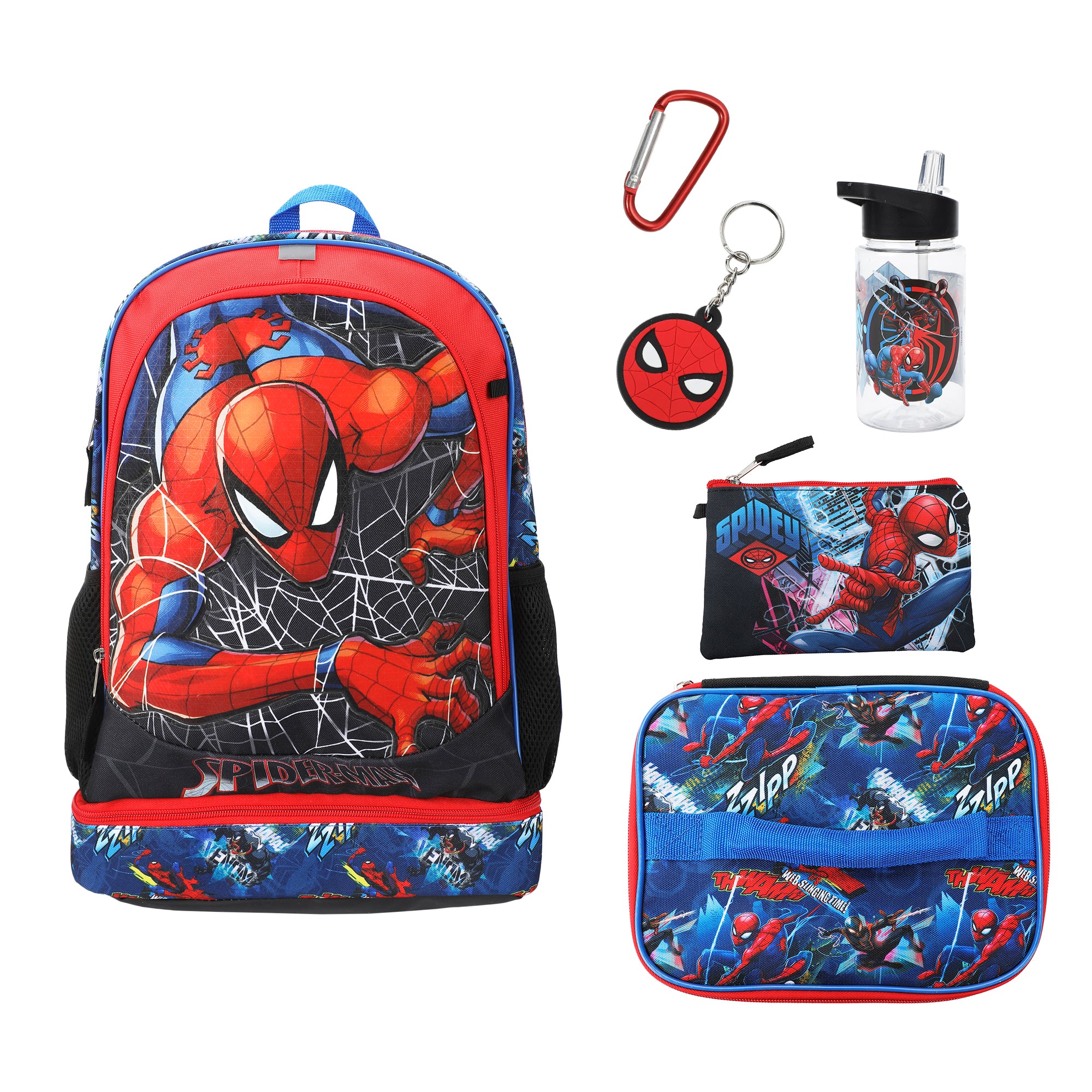 Spider-Man Classic 3-Piece 17" Toddler Backpack & Lunchbox Set With Water Bottle