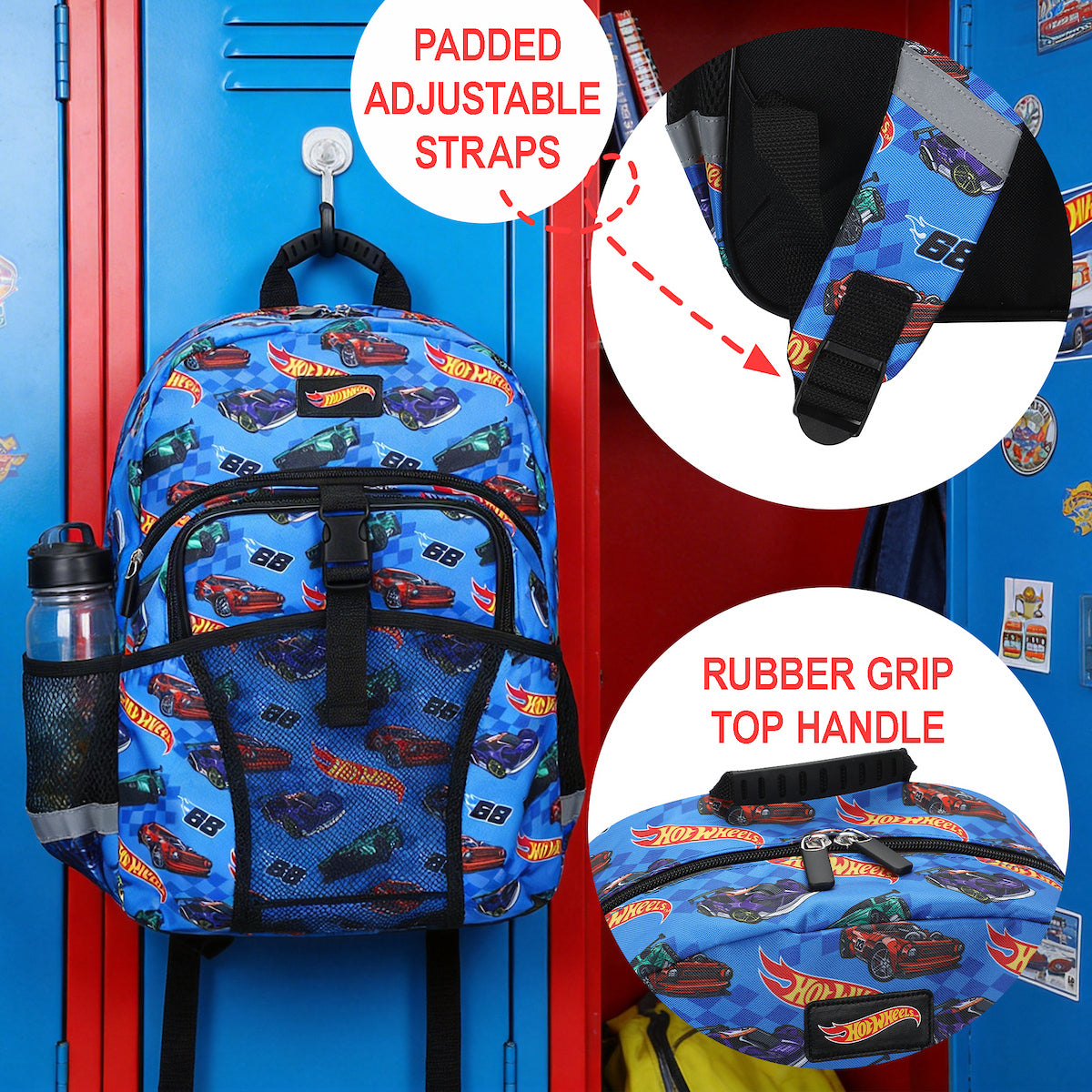 Hot Wheels 2-Piece 16" Kids Backpack & Lunch Box Set For School And Travel