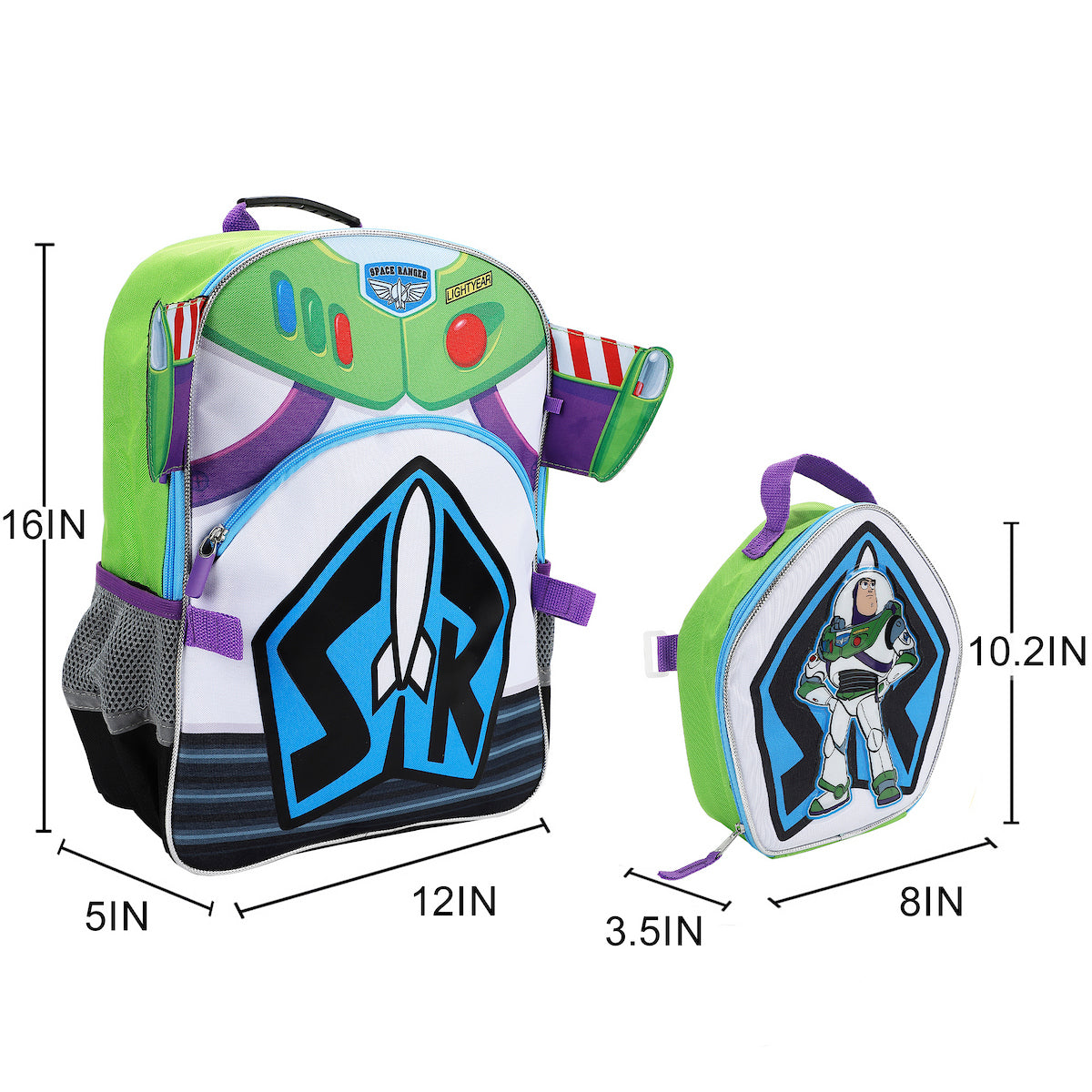 Toy Story Buzz Lightyear 16" Novelty Backpack With Lunch Box
