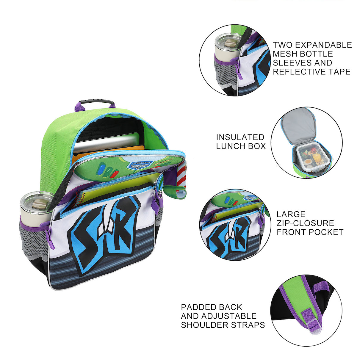 Toy Story Buzz Lightyear 16" Novelty Backpack With Lunch Box