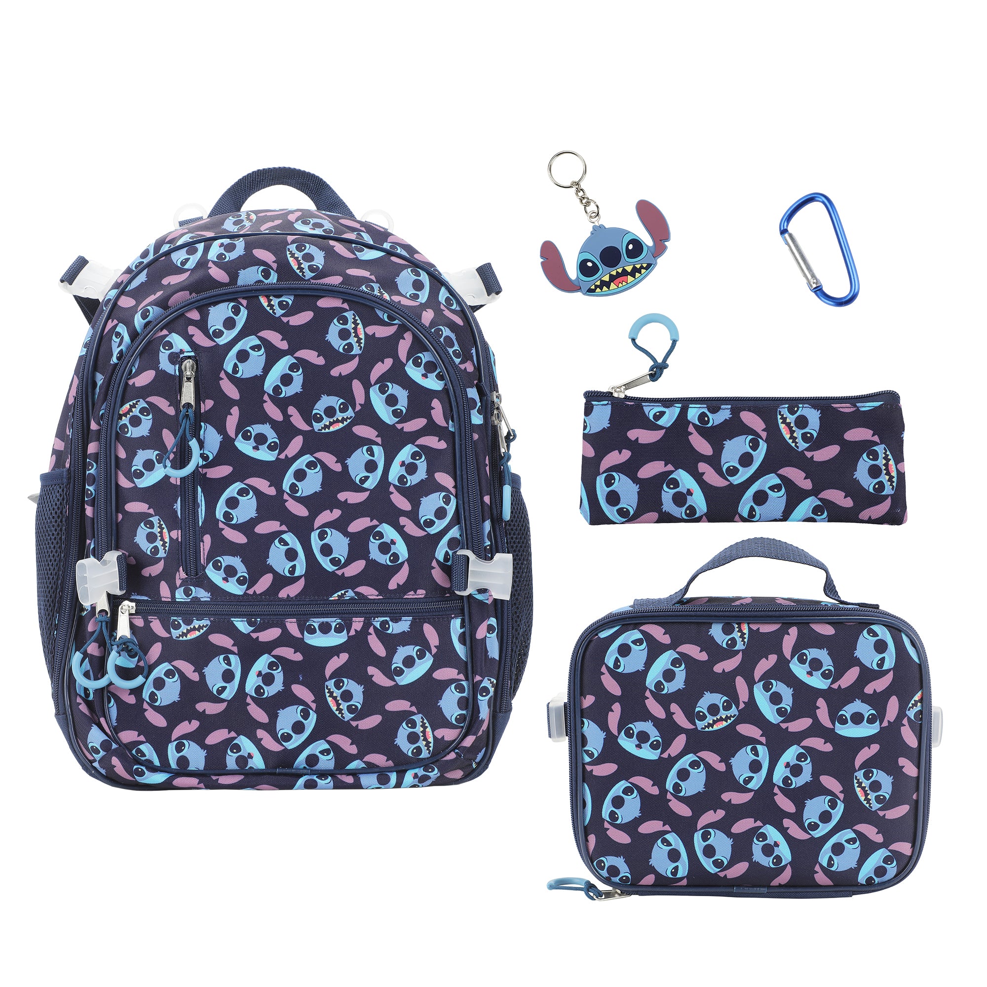 Disney's Stitch 16" Adaptive 4-Piece Backpack & Lunch Box Combo Set