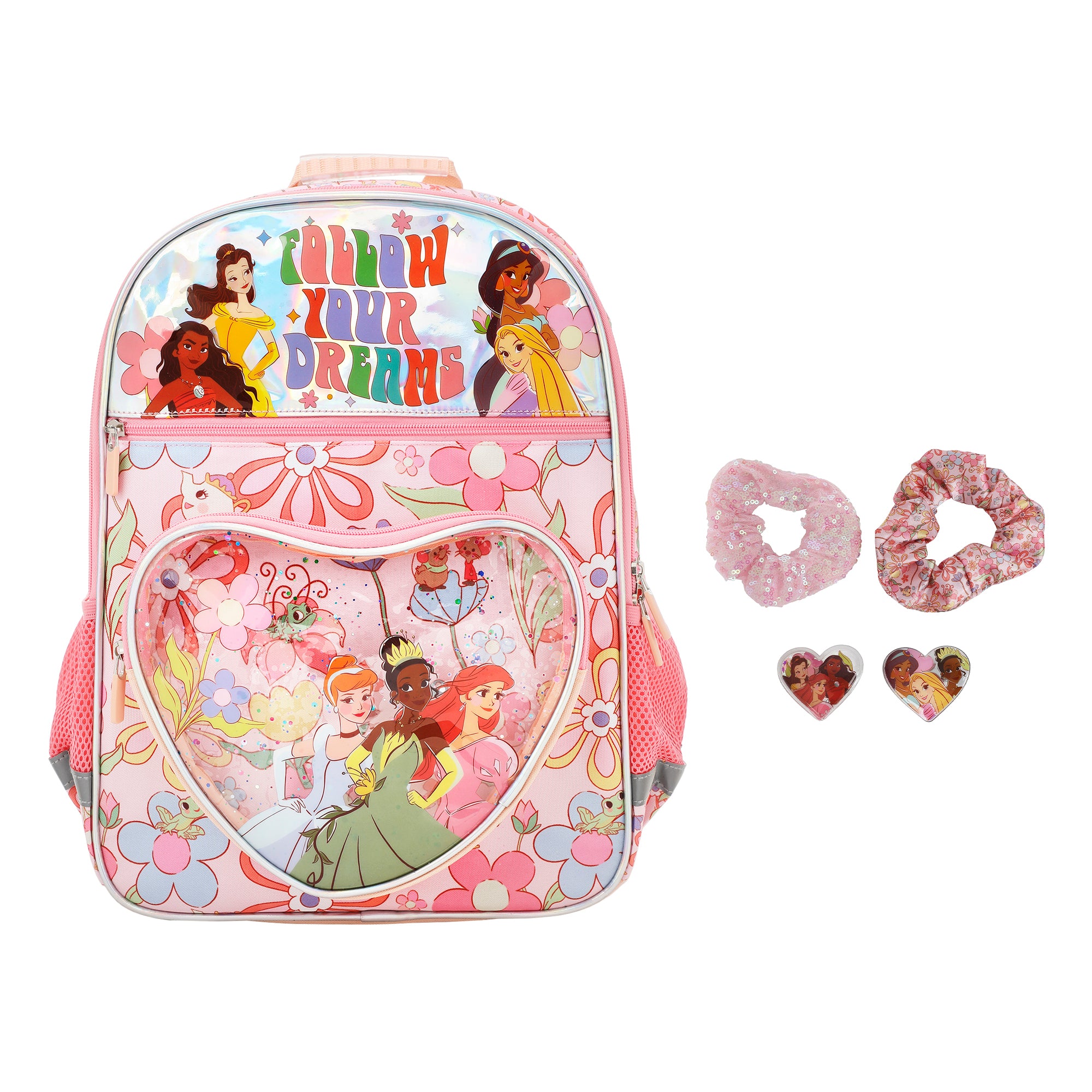 Disney Princesses Follow Your Dreams 5-Piece 16" Backpack & Hair Care Value Set