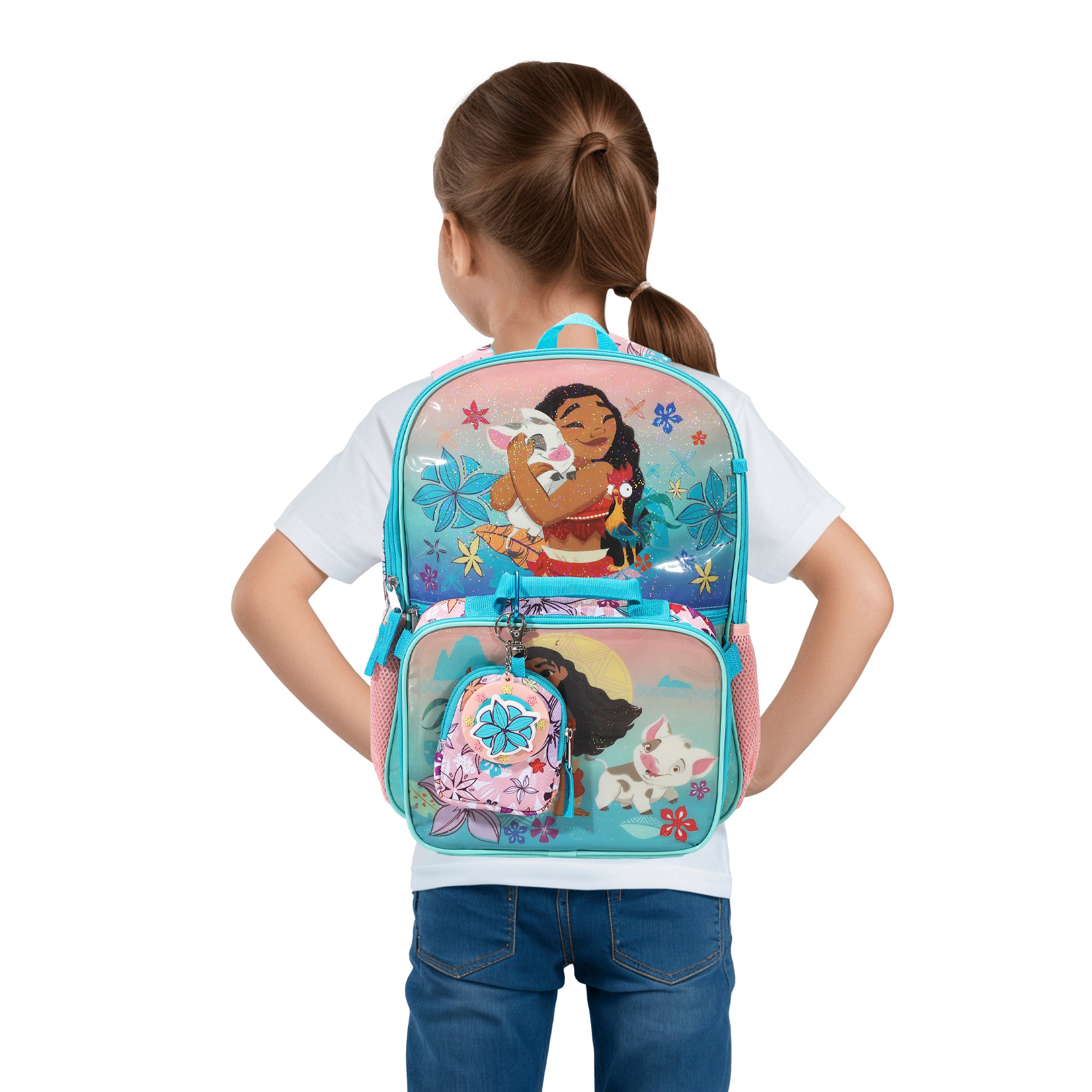 Moana And Her Friends Classic 5-Piece 16" Backpack And Lunch Set For School & Travel