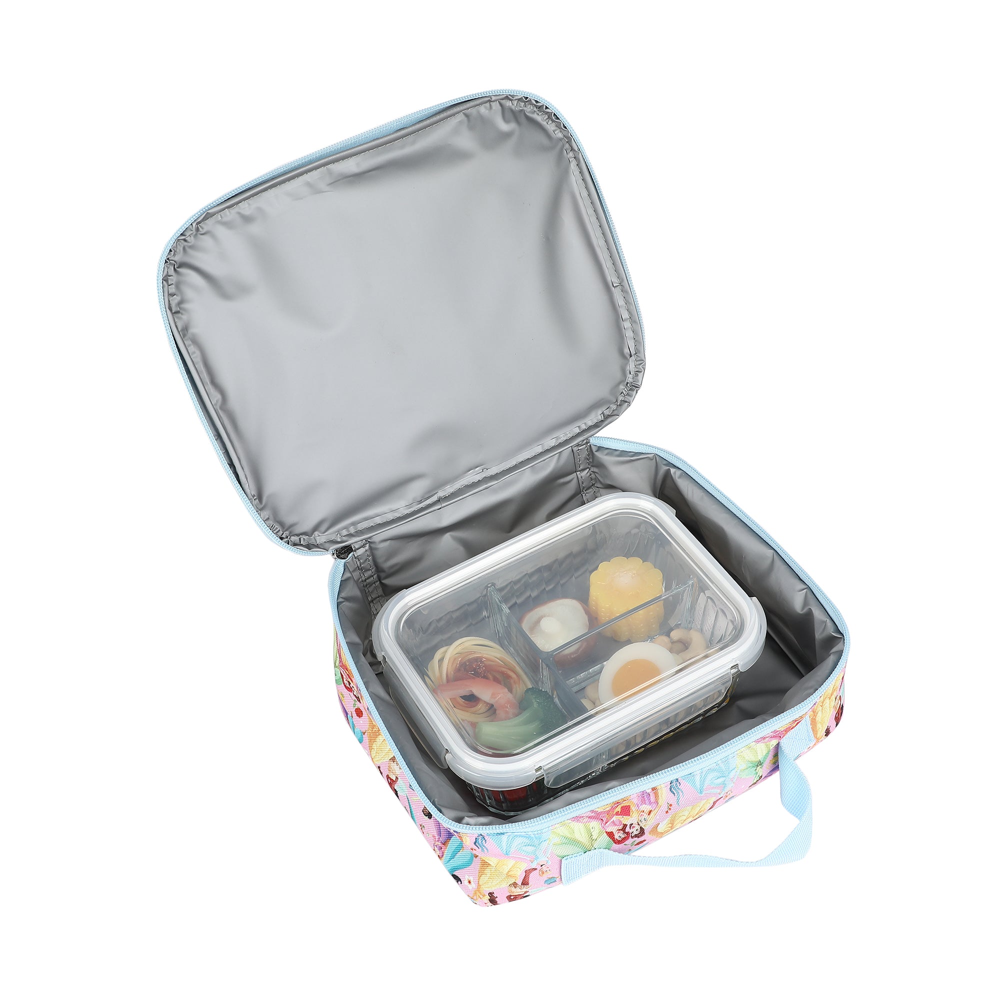 Disney Princesses 2-Piece 16" Kids Clear Backpack & Lunch Box Set For School And Travel