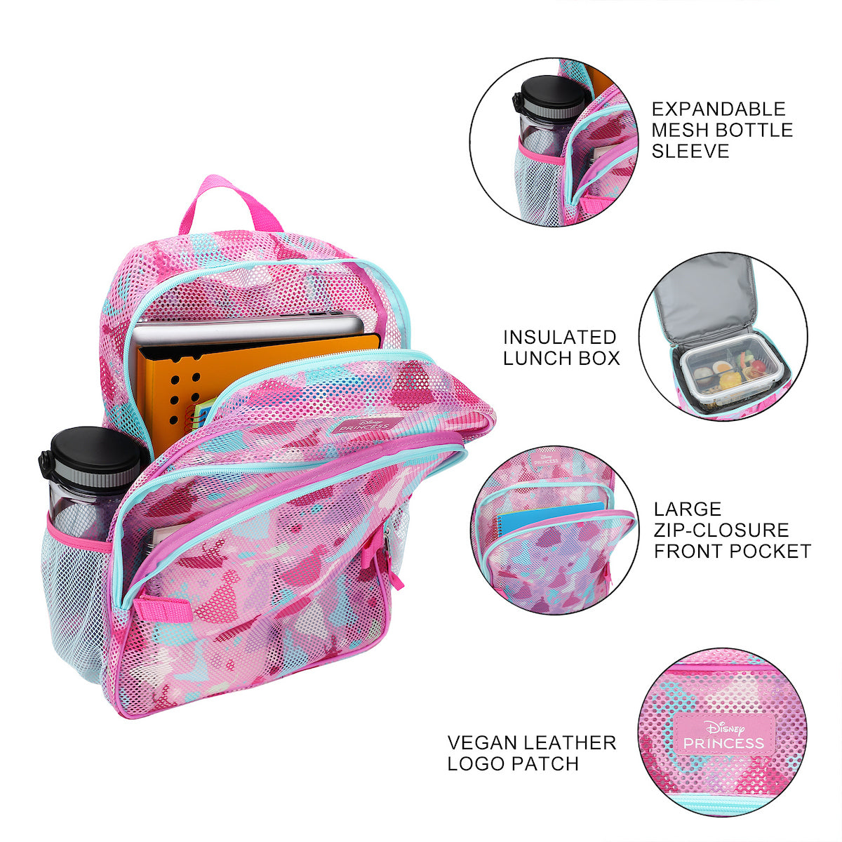 Disney Princess Group Shot 16” Backpack With Lunch Kit