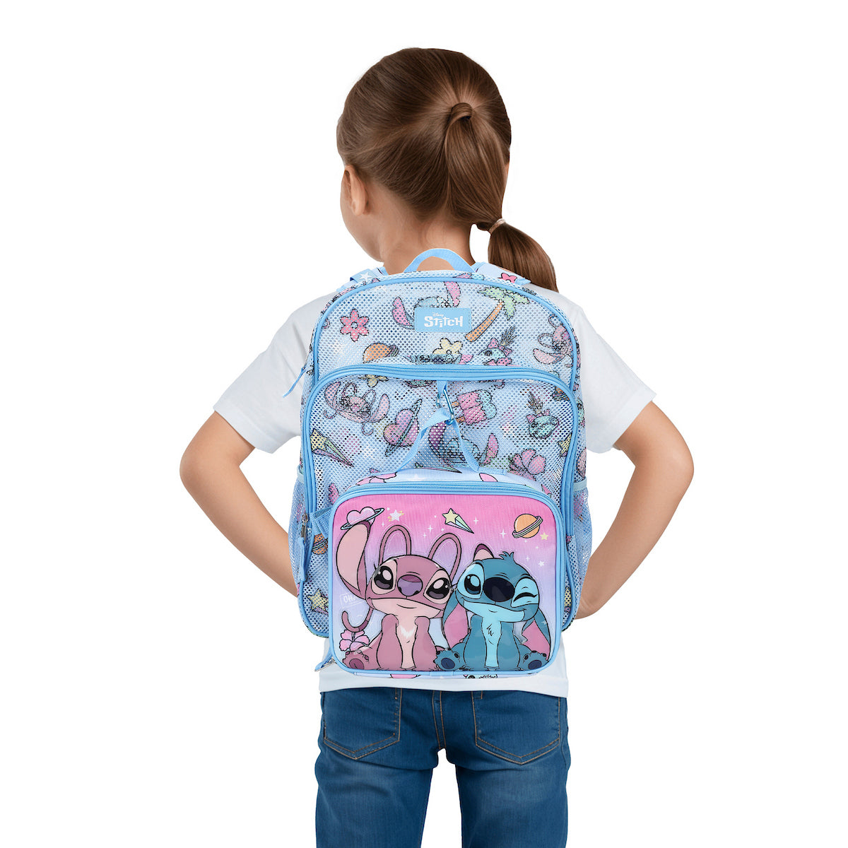 Lilo & Stitch Angel & Stitch All-Over Print 16" Backpack With Lunch Kit