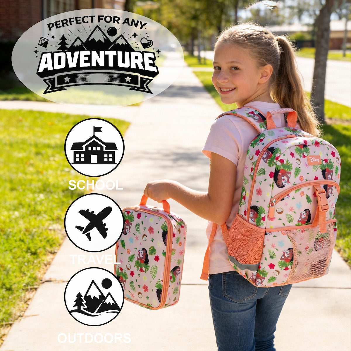 Moana & Pua All-Over Print 16” Backpack With Lunchbox Set