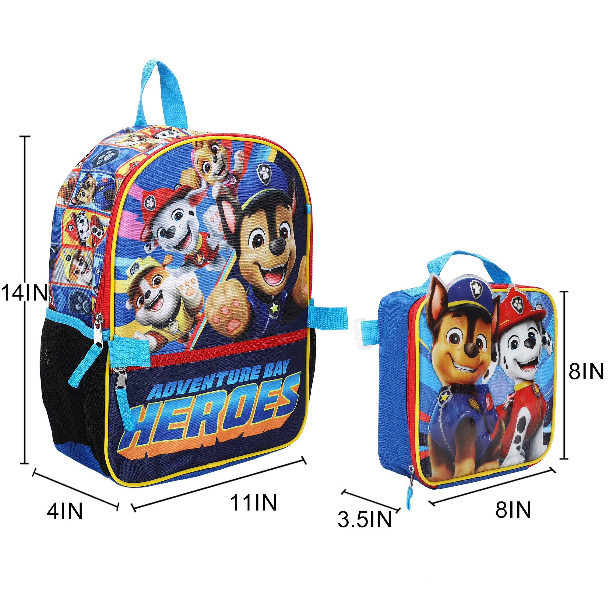 Paw Patrol 5-Piece 14" Backpack And Lunch Set For School & Travel