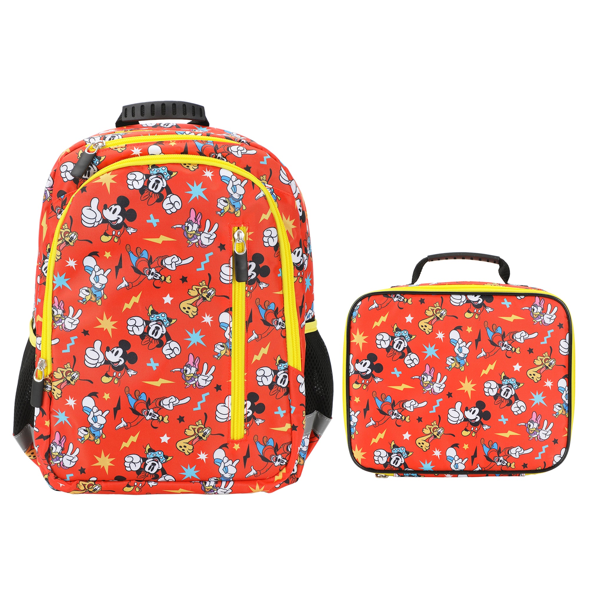 Disney Mickey Mouse And Friends 2-Piece 14" Toddler Girls and boys Backpack & Lunch Kit Set For School And Travel