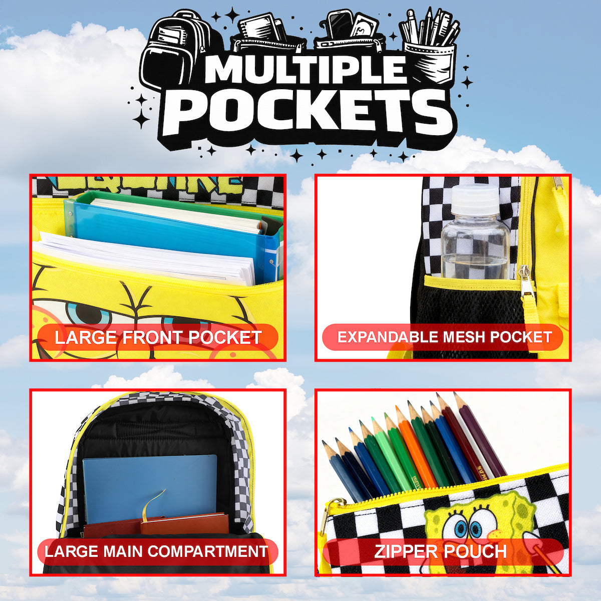 Spongebob Squarepants 5-Piece Backpack & Lunchbox Set